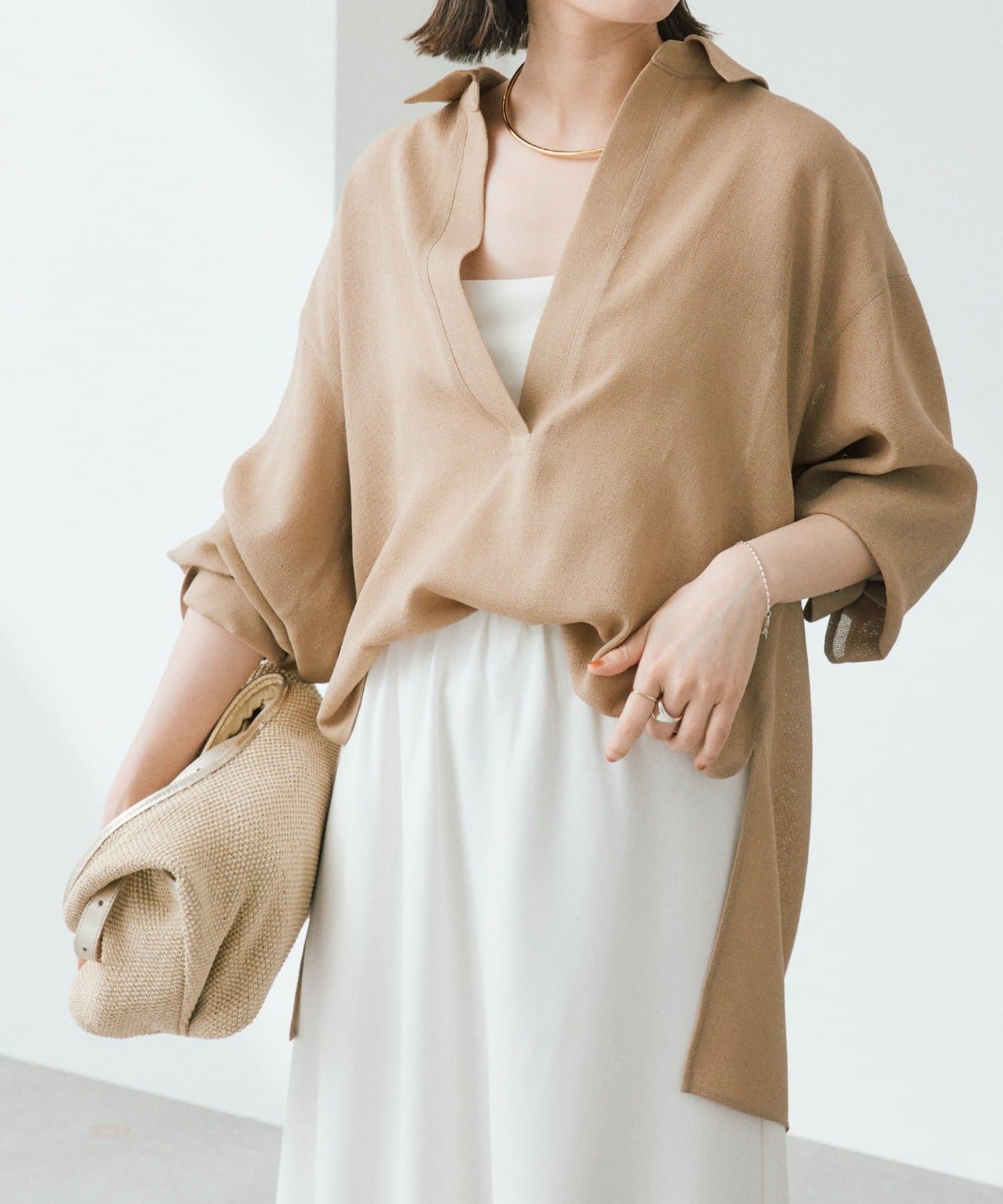 RIVE DROITE(リヴドロワ) 予約【涼し気な抜け感】メッシュスキッパーシャツ