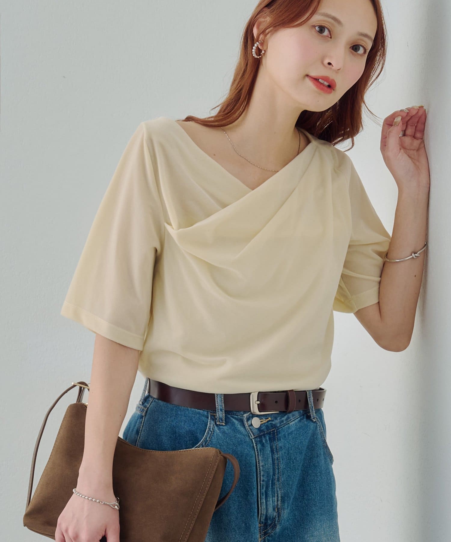 DISCOAT(ディスコート) 【Noka/夏も快適♪】接触冷感ドレープ半袖T