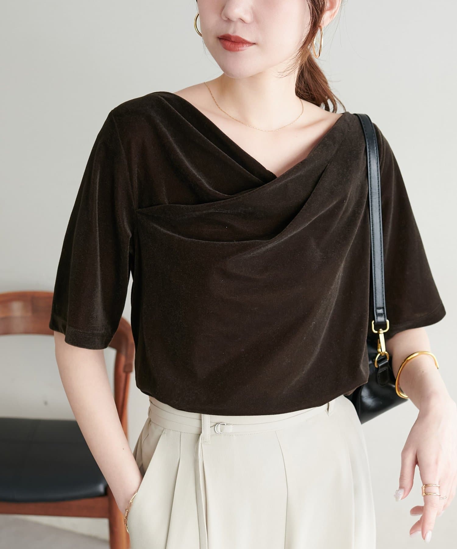 DISCOAT(ディスコート) 【Noka/夏も快適♪】接触冷感ドレープ半袖T