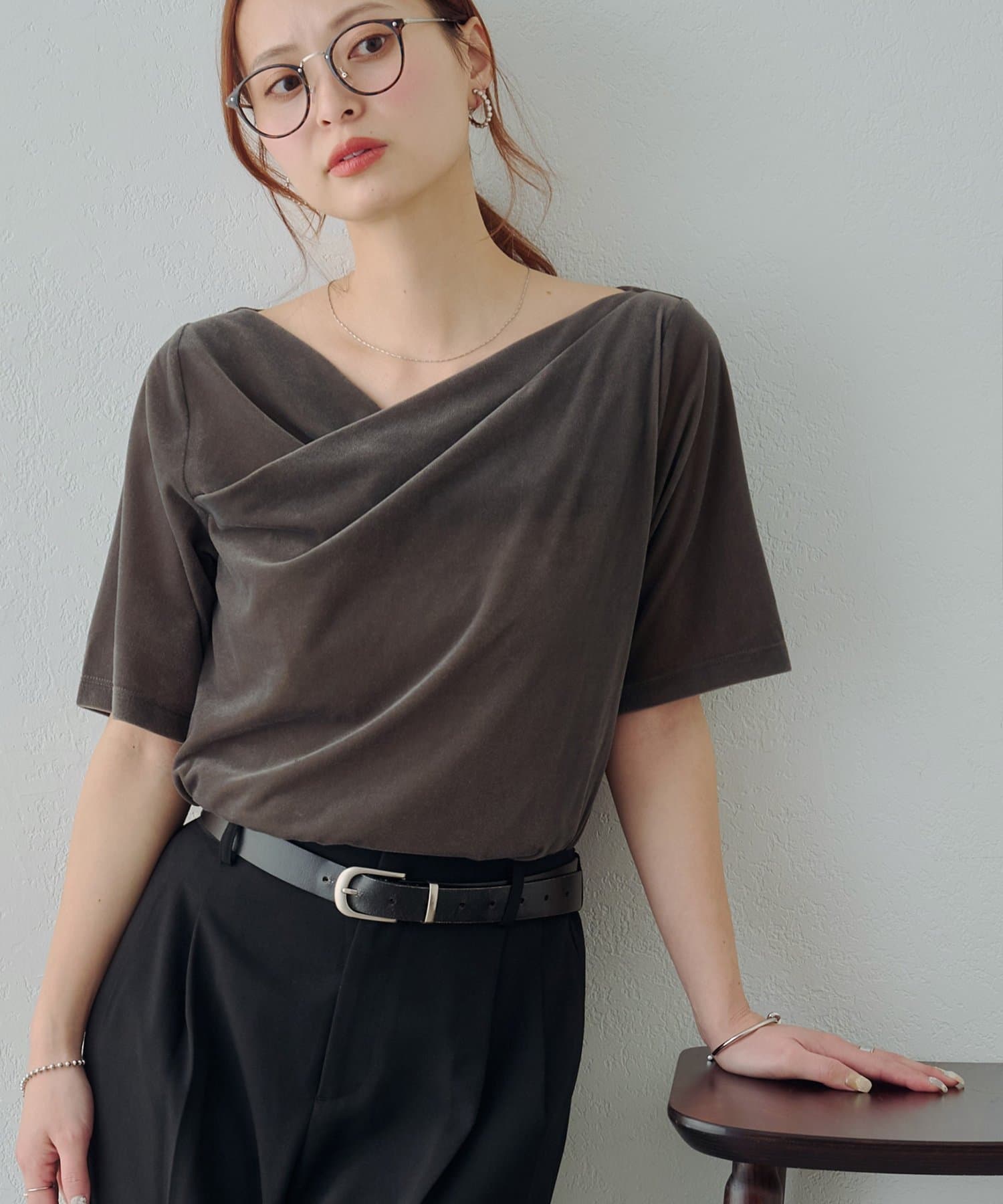 DISCOAT(ディスコート) 【Noka/夏も快適♪】接触冷感ドレープ半袖T