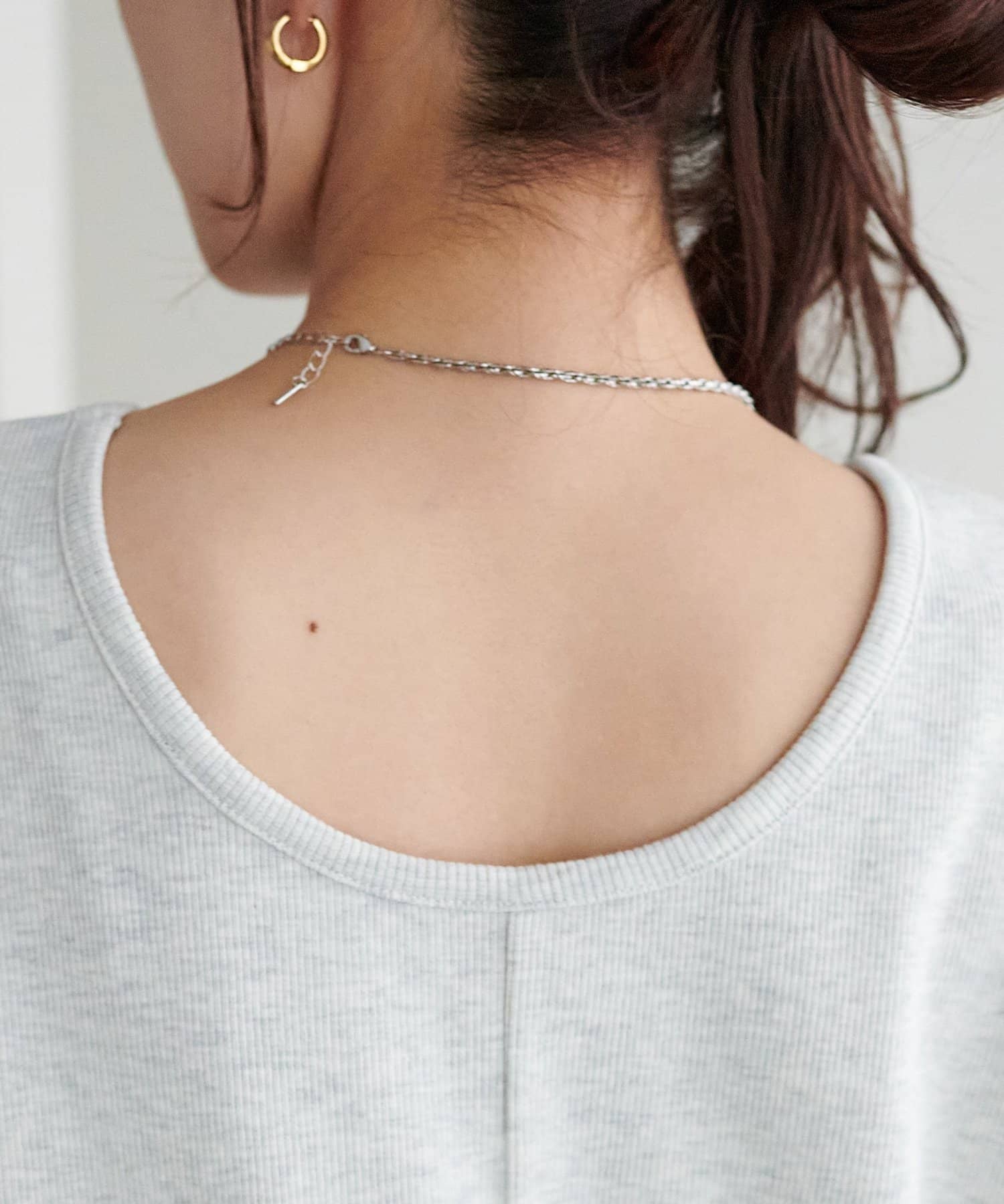 DISCOAT(ディスコート) 【WEB限定】カットリブ5分袖ワンピース