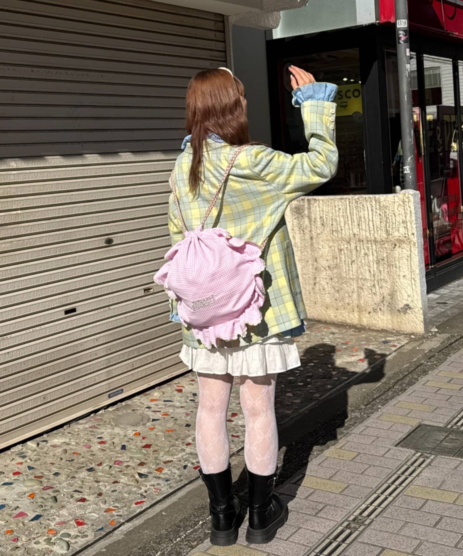 CIAOPANIC TYPY(チャオパニックティピー) 【HELLO.SANFRANCISCO/ハローサンフランシスコ】フラワー釦チェックオーバージャケット