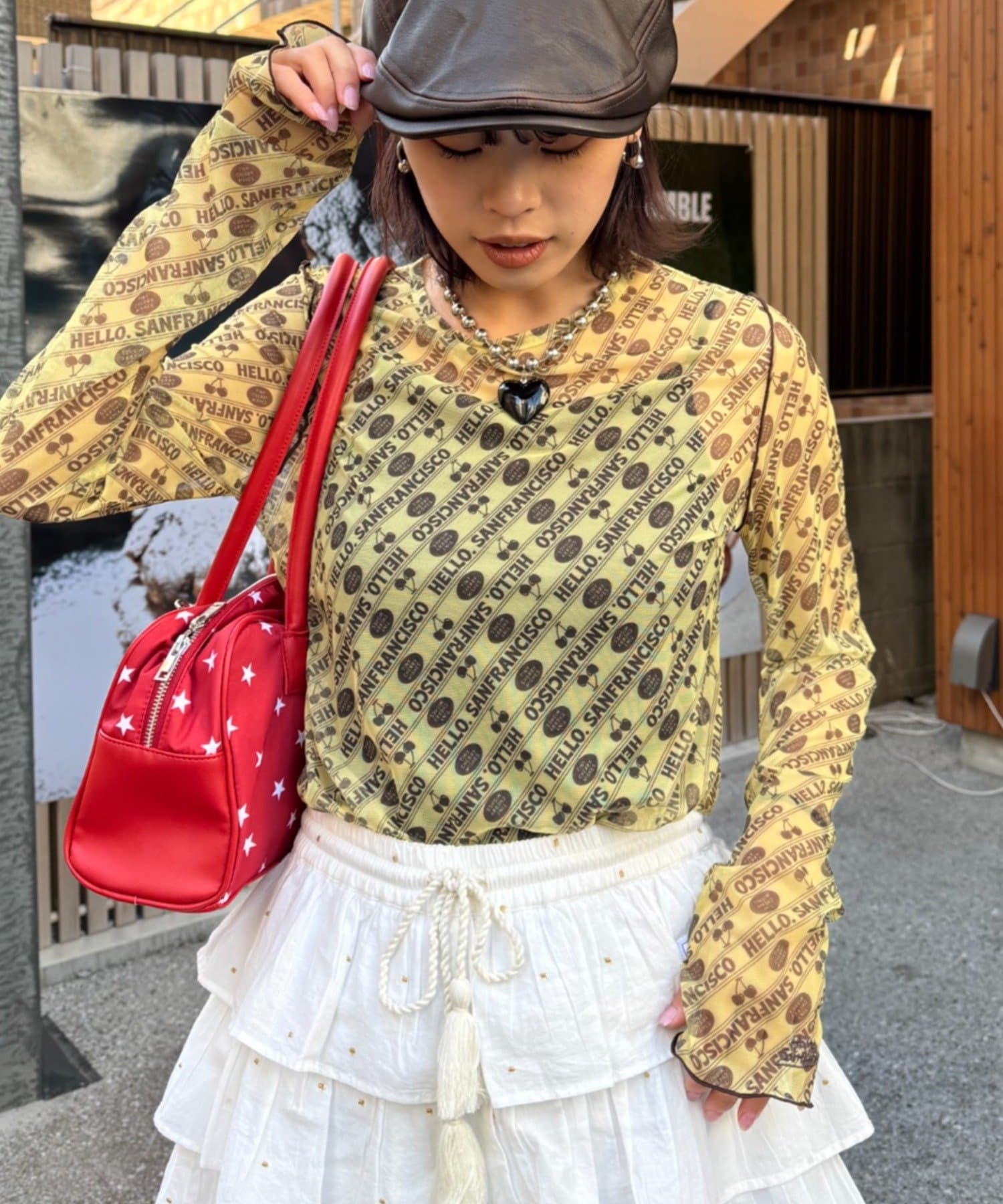 CIAOPANIC TYPY(チャオパニックティピー) 【HELLO.SANFRANCISCO/ハローサンフランシスコ】チェリー柄シアープリントTEE