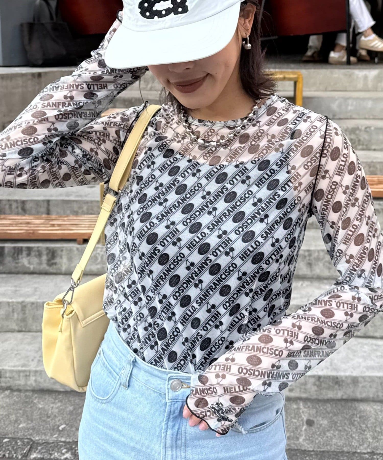 CIAOPANIC TYPY(チャオパニックティピー) 【HELLO.SANFRANCISCO/ハローサンフランシスコ】チェリー柄シアープリントTEE