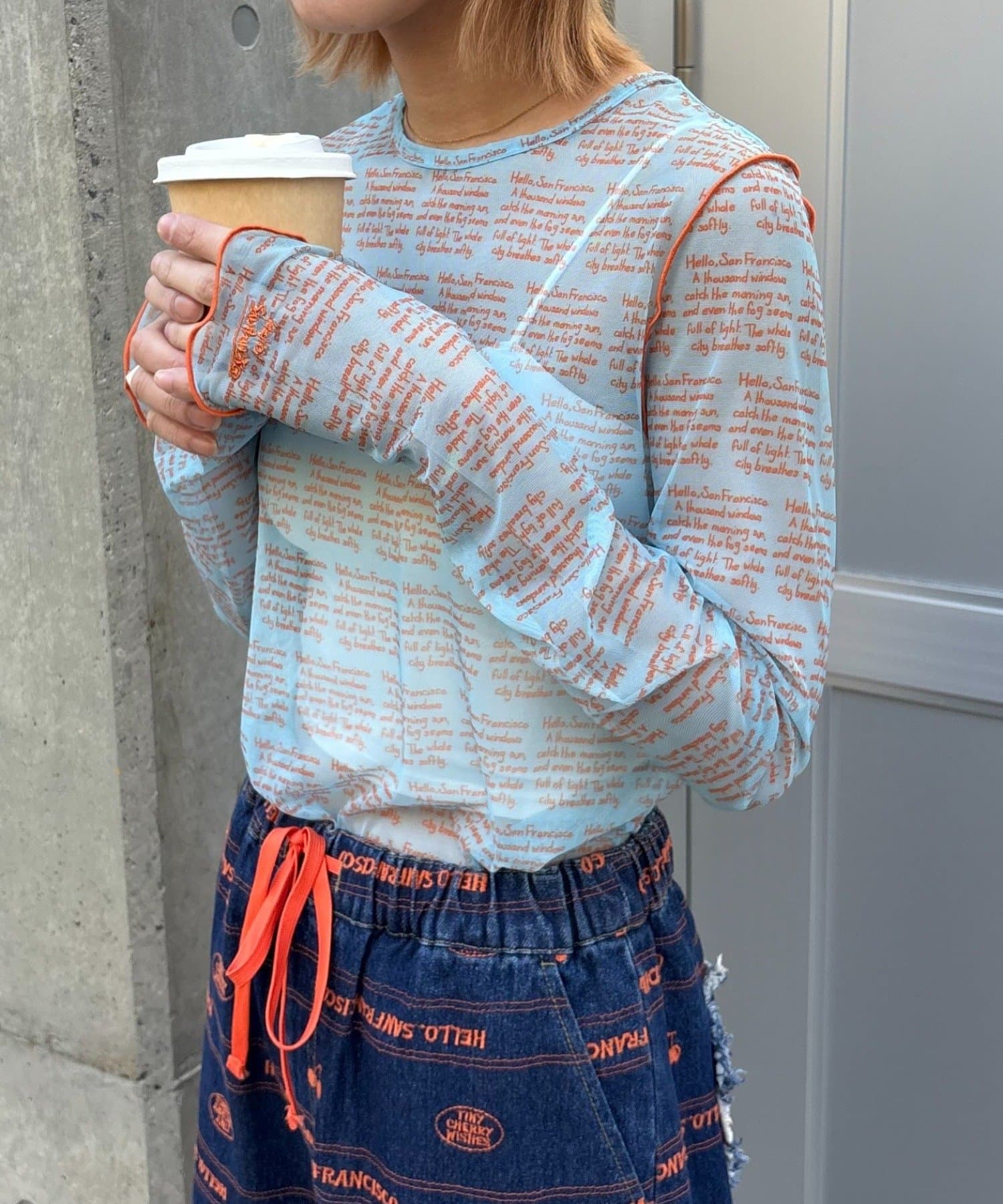 CIAOPANIC TYPY(チャオパニックティピー) 【HELLO.SANFRANCISCO/ハローサンフランシスコ】メッセージシアープリントTEE