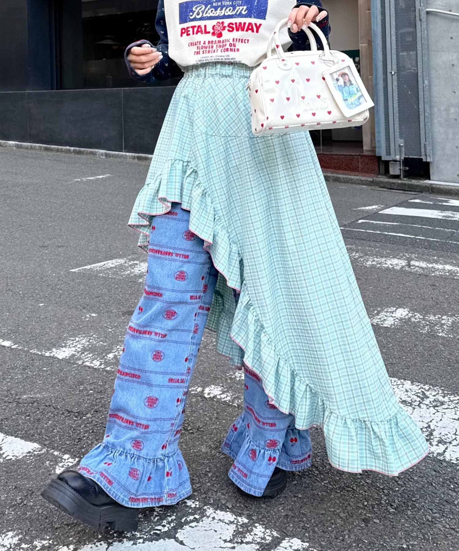 CIAOPANIC TYPY(チャオパニックティピー) 【HELLO.SANFRANCISCO/ハローサンフランシスコ】アシメフリルチェックスカート