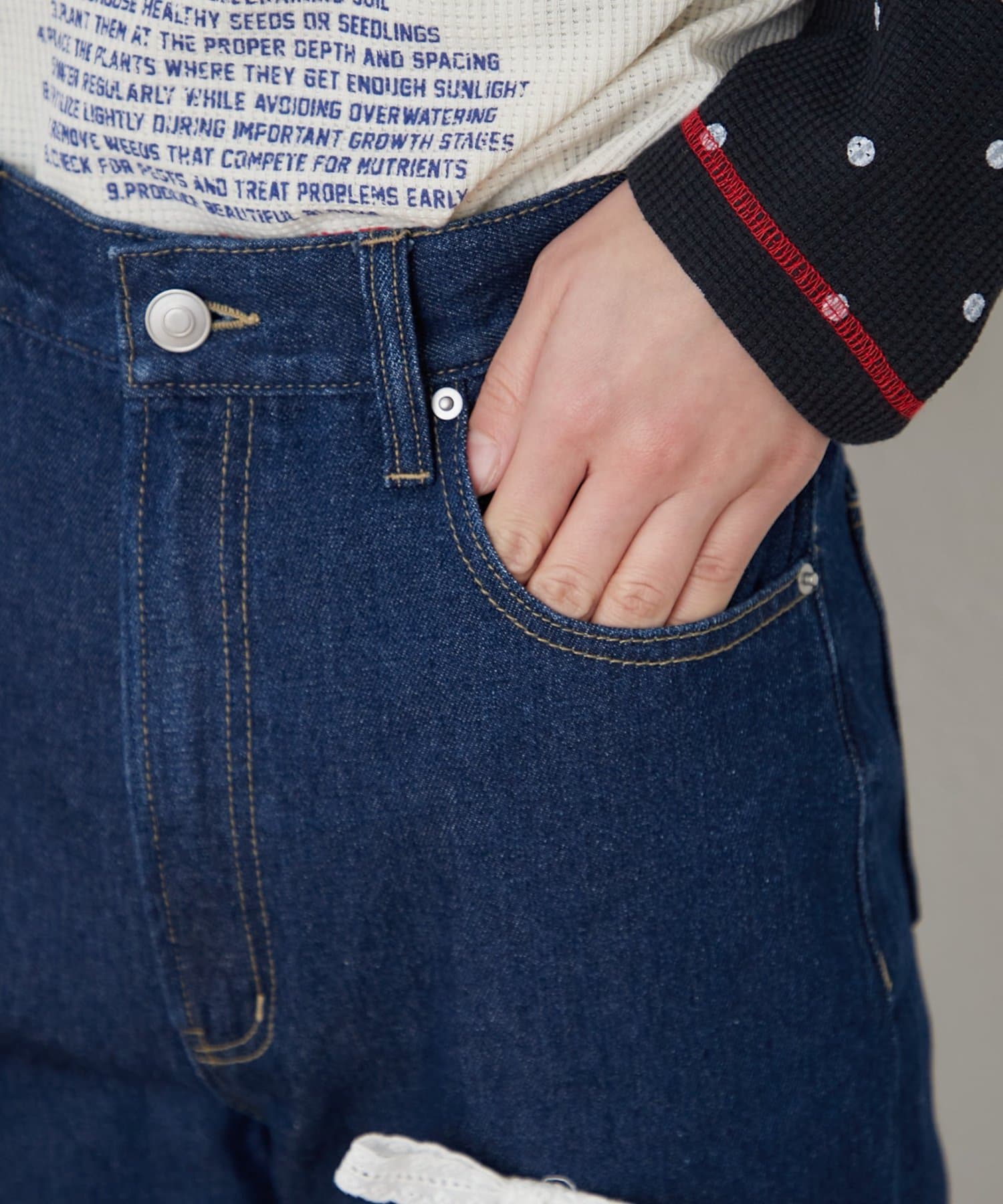 CIAOPANIC TYPY(チャオパニックティピー) 【HELLO.SANFRANCISCO/ハローサンフランシスコ】カラフルリボンフレアデニム