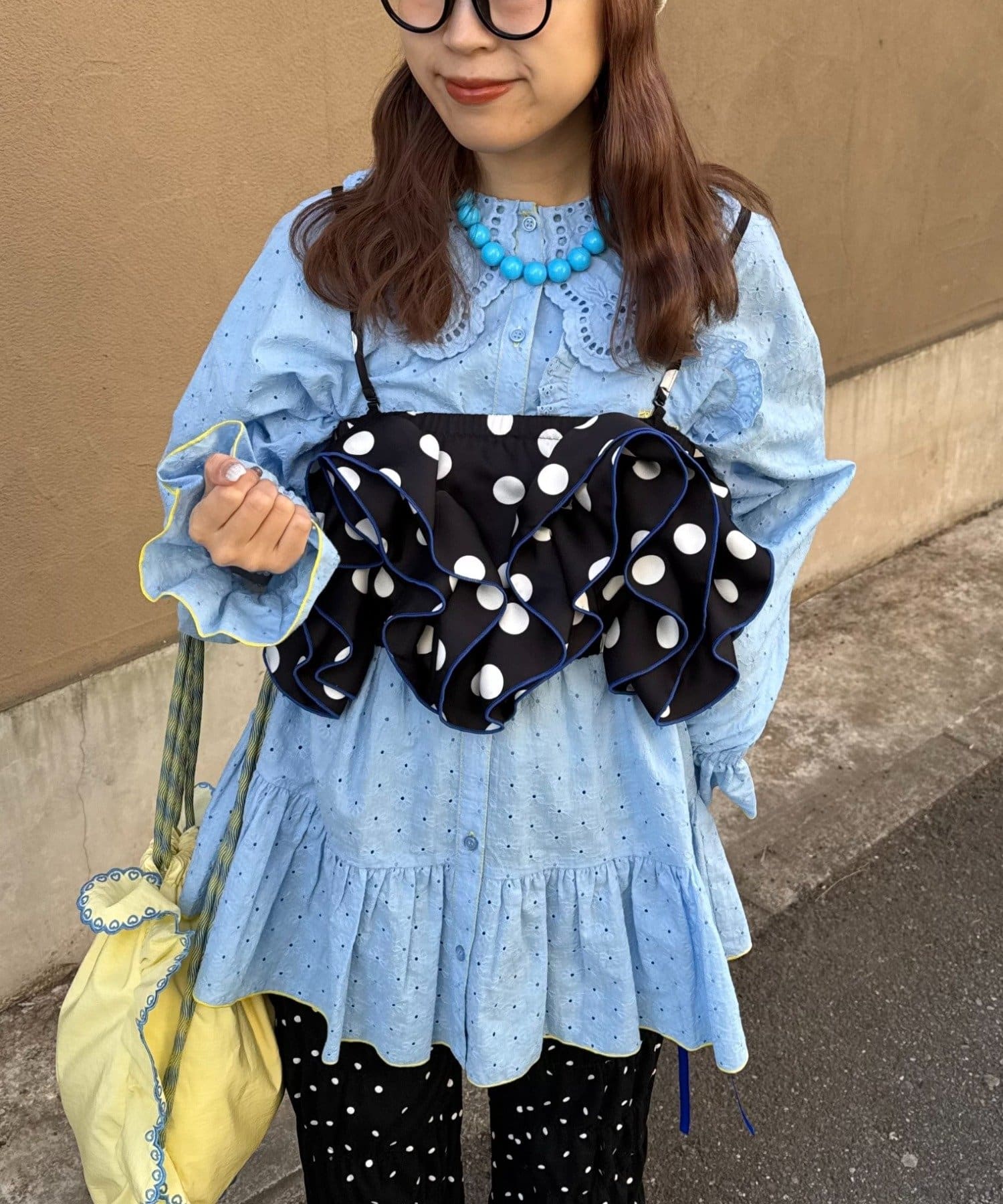 CIAOPANIC TYPY(チャオパニックティピー) 【HELLO.SANFRANCISCO/ハローサンフランシスコ】ドット柄フリルビスチェ