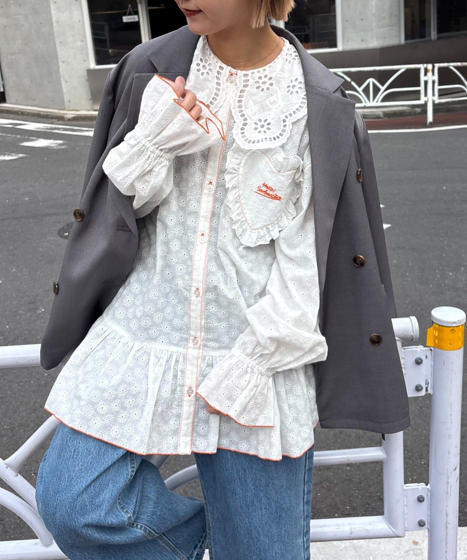 CIAOPANIC TYPY(チャオパニックティピー) 【HELLO.SANFRANCISCO/ハローサンフランシスコ】フリルレースチュニックブラウス