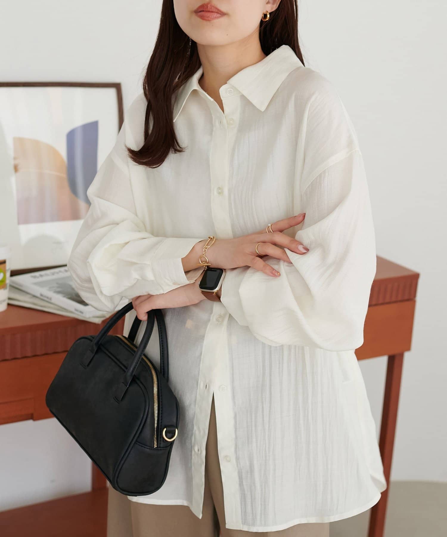 DISCOAT(ディスコート) 【WEB限定】クレープビッグシャツ