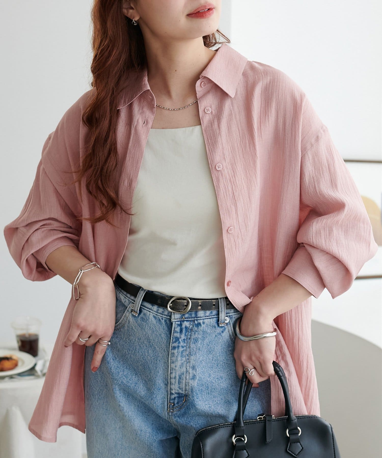 DISCOAT(ディスコート) 【WEB限定】クレープビッグシャツ