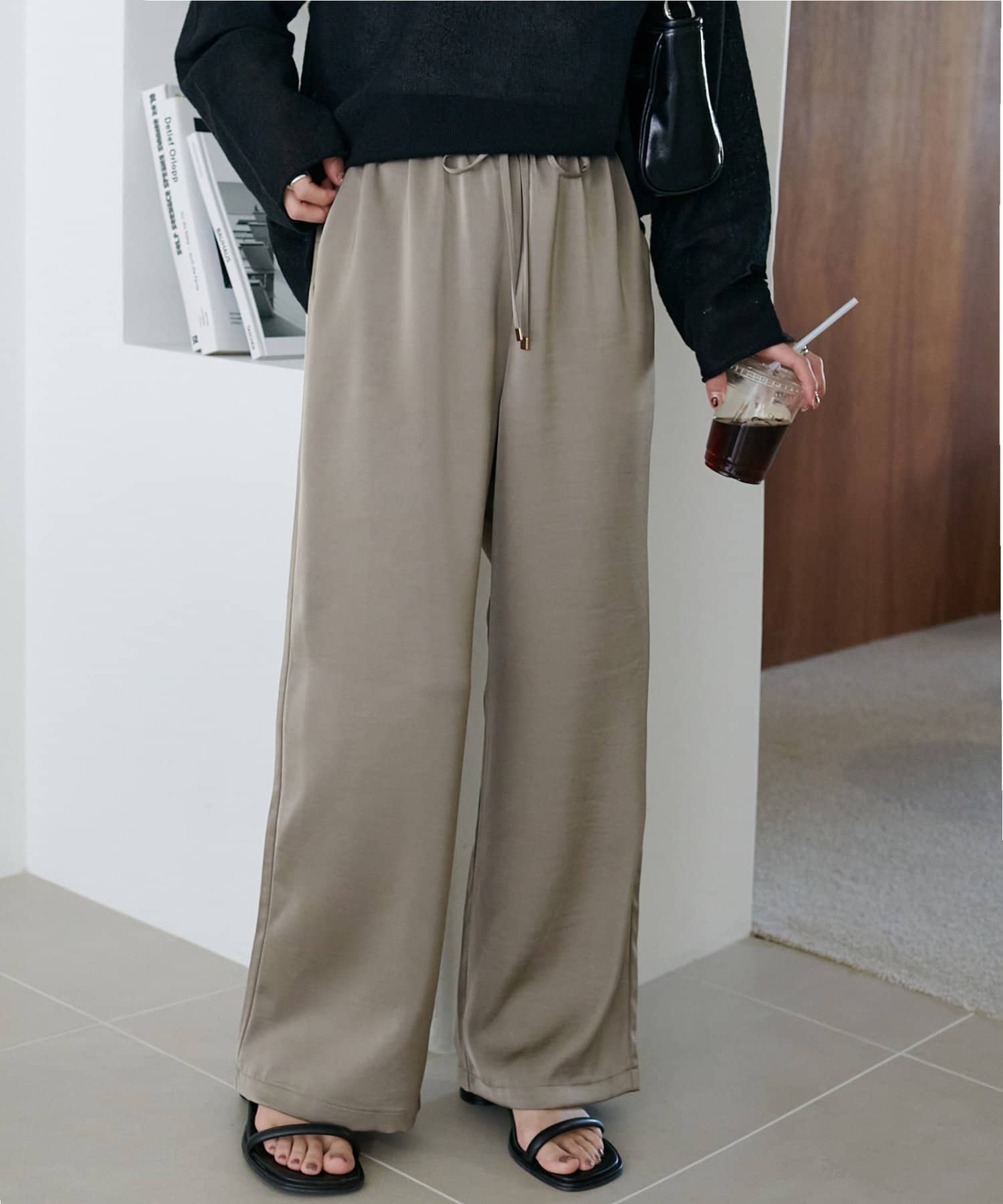 DISCOAT(ディスコート) 【WEB限定】サテンイージーパンツ