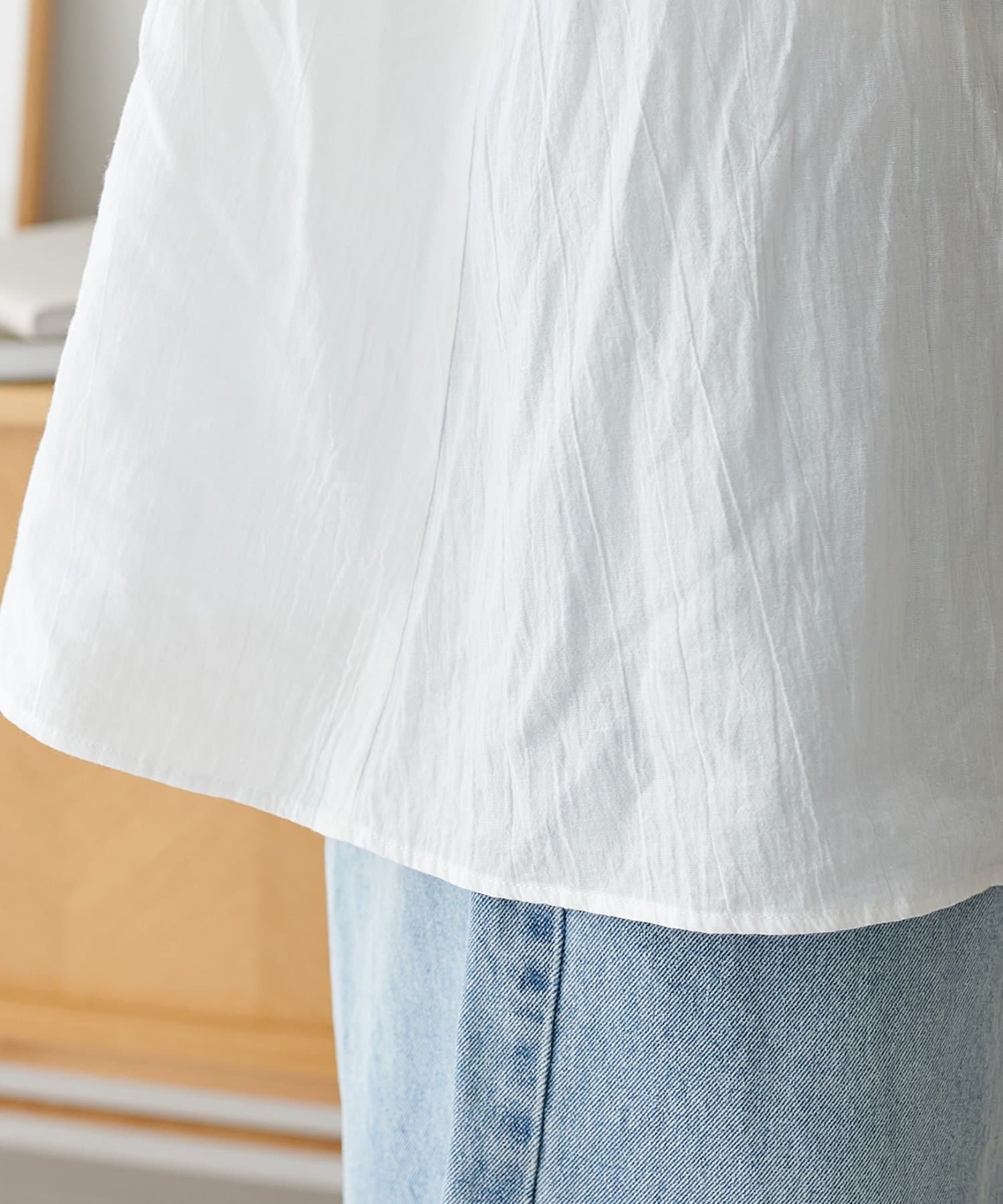 DISCOAT(ディスコート) 【WEB限定/軽い着心地◎/二の腕カバー】フリルブラウス