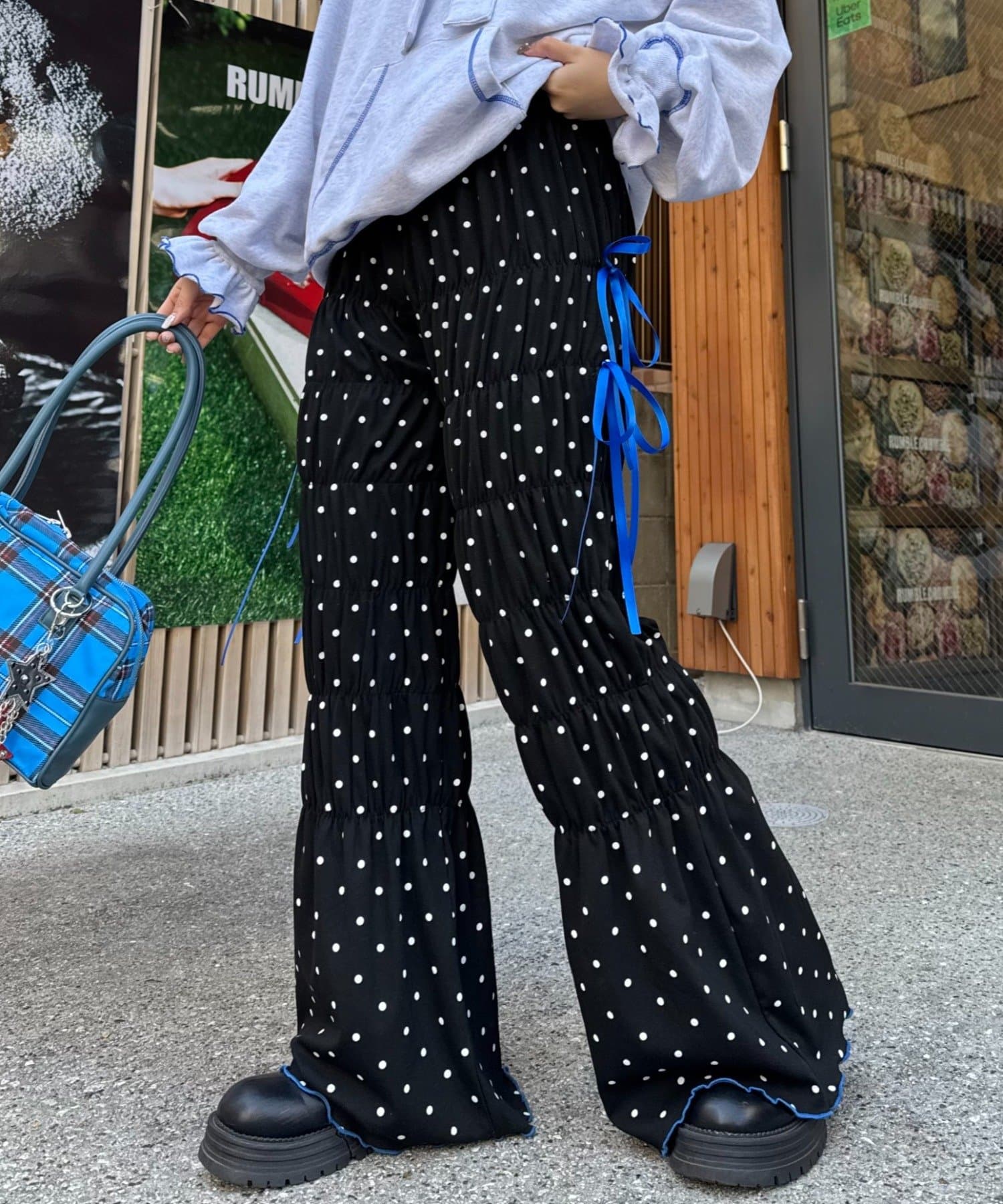 CIAOPANIC TYPY(チャオパニックティピー) 【HELLO.SANFRANCISCO/ハローサンフランシスコ】ドット柄シャーリングパンツ