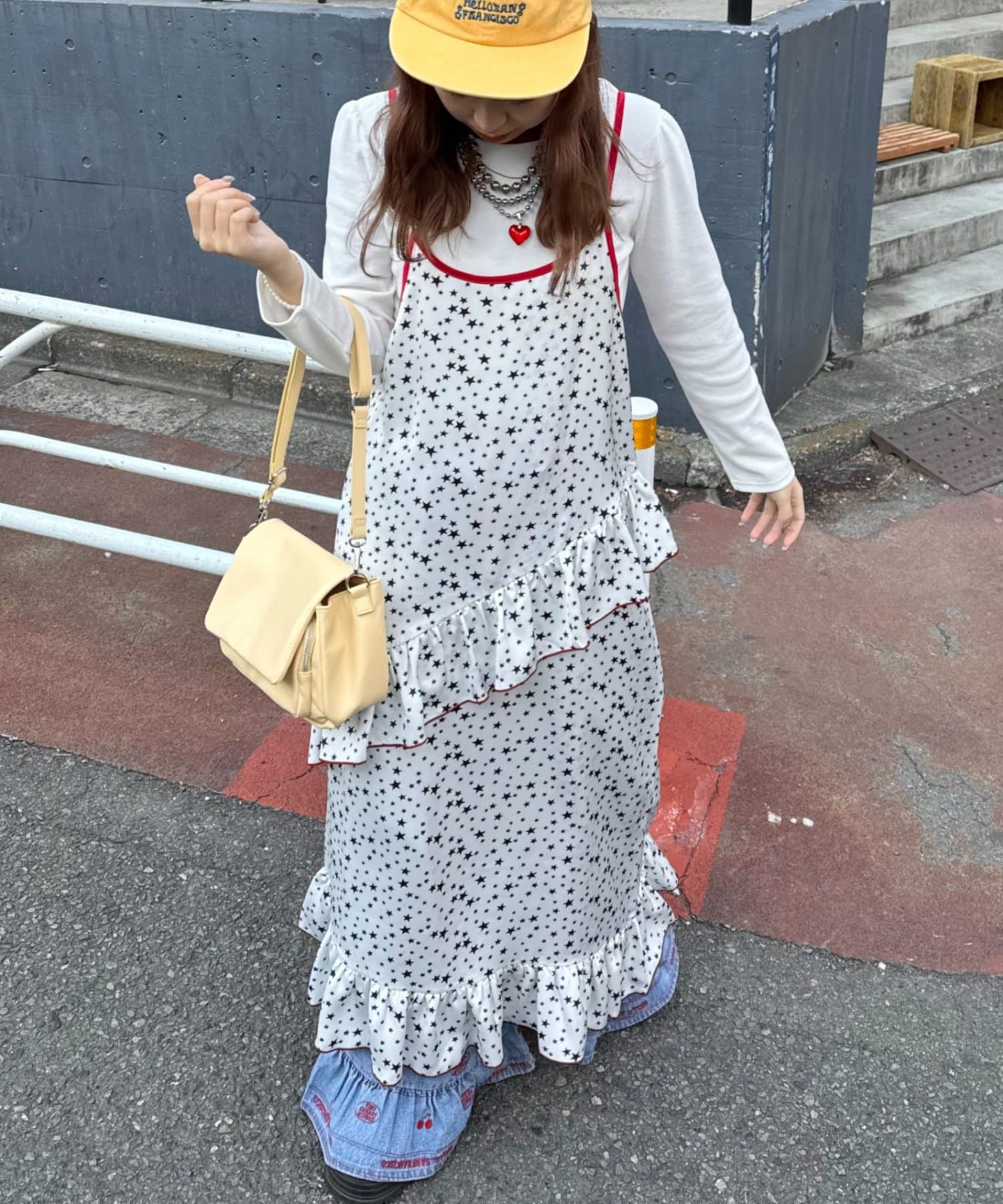 CIAOPANIC TYPY(チャオパニックティピー) 【HELLO.SANFRANCISCO/ハローサンフランシスコ】TEE付き星柄キャミワンピ