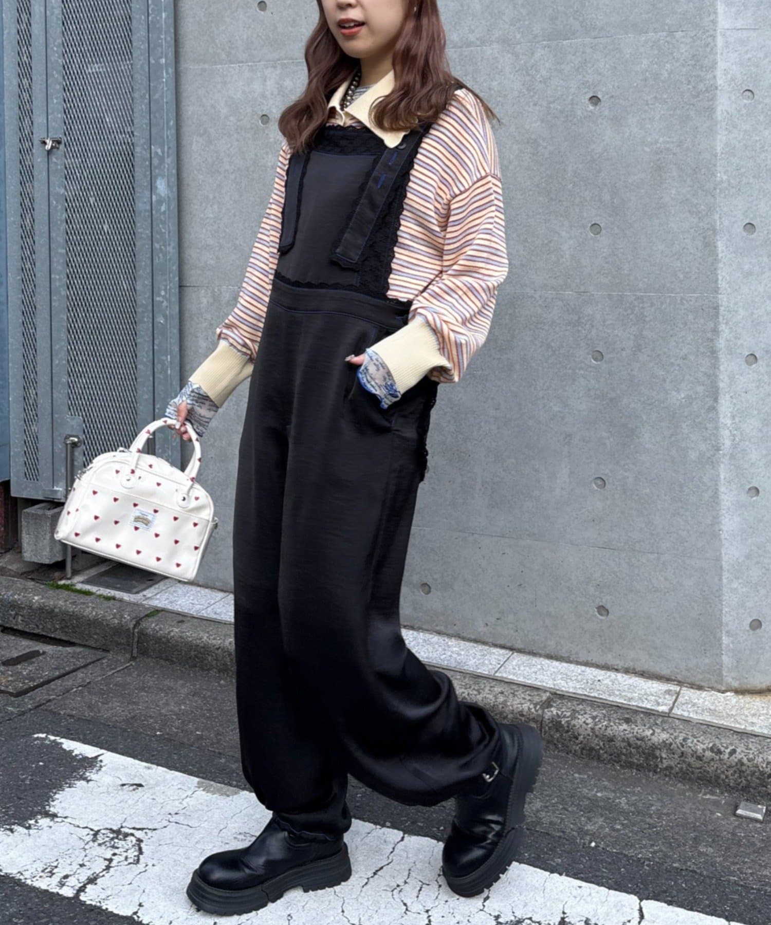 CIAOPANIC TYPY(チャオパニックティピー) 【HELLO.SANFRANCISCO/ハローサンフランシスコ】レースサテンオーバーオール