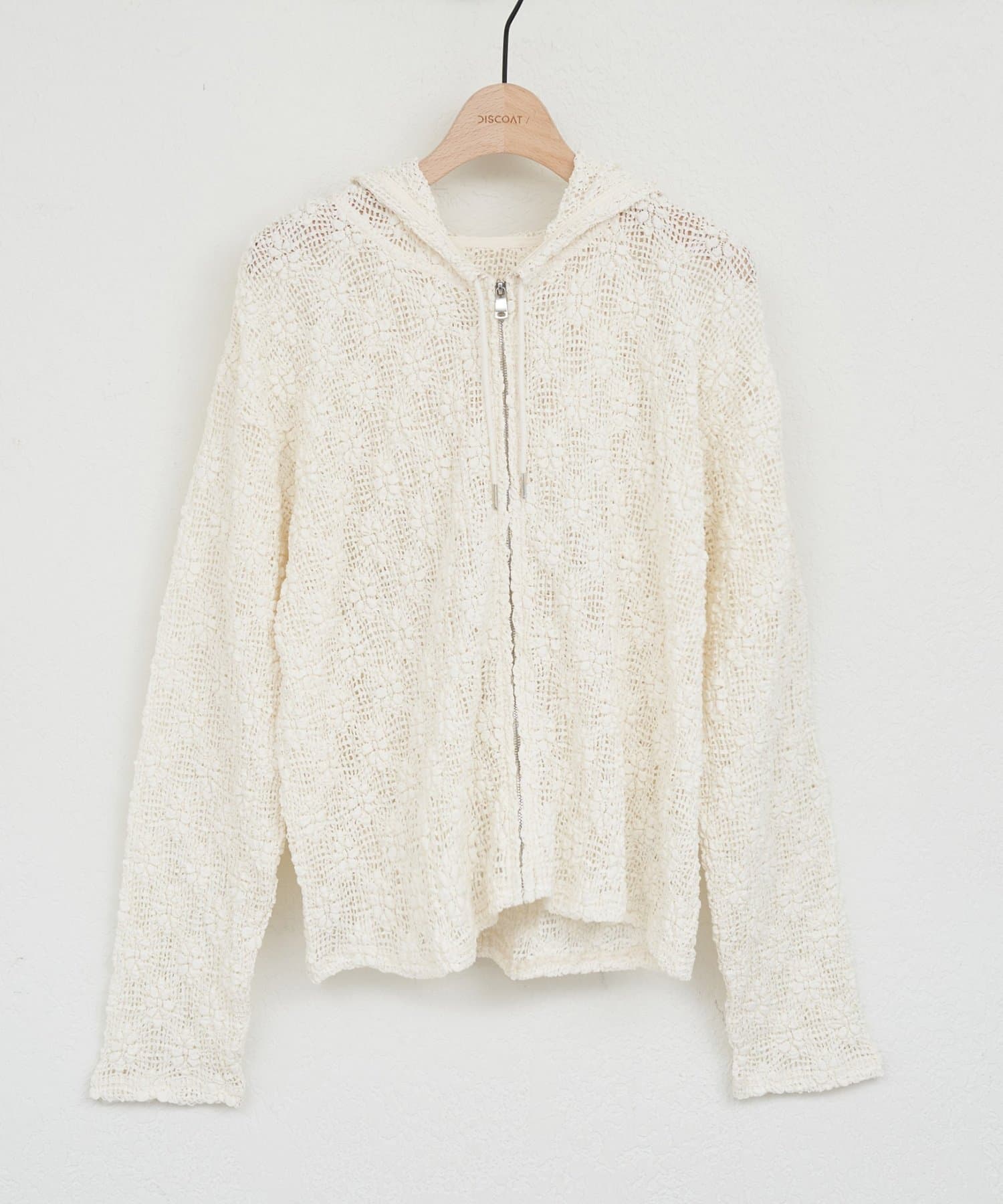 DISCOAT(ディスコート) 【WEB限定】花柄メッシュZIPフーディー