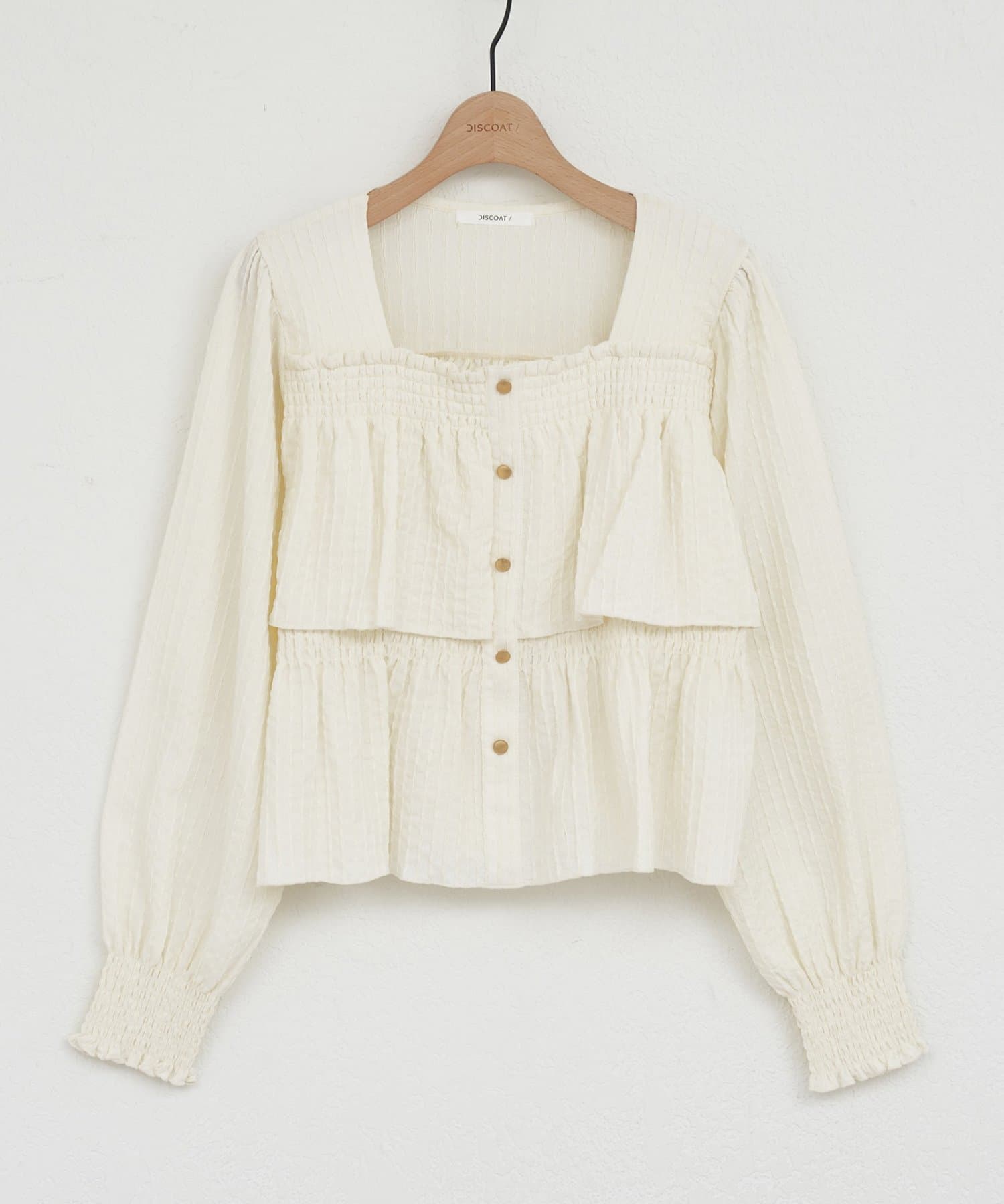 DISCOAT(ディスコート) 【WEB限定】ティアードスクエアネックプルオーバー