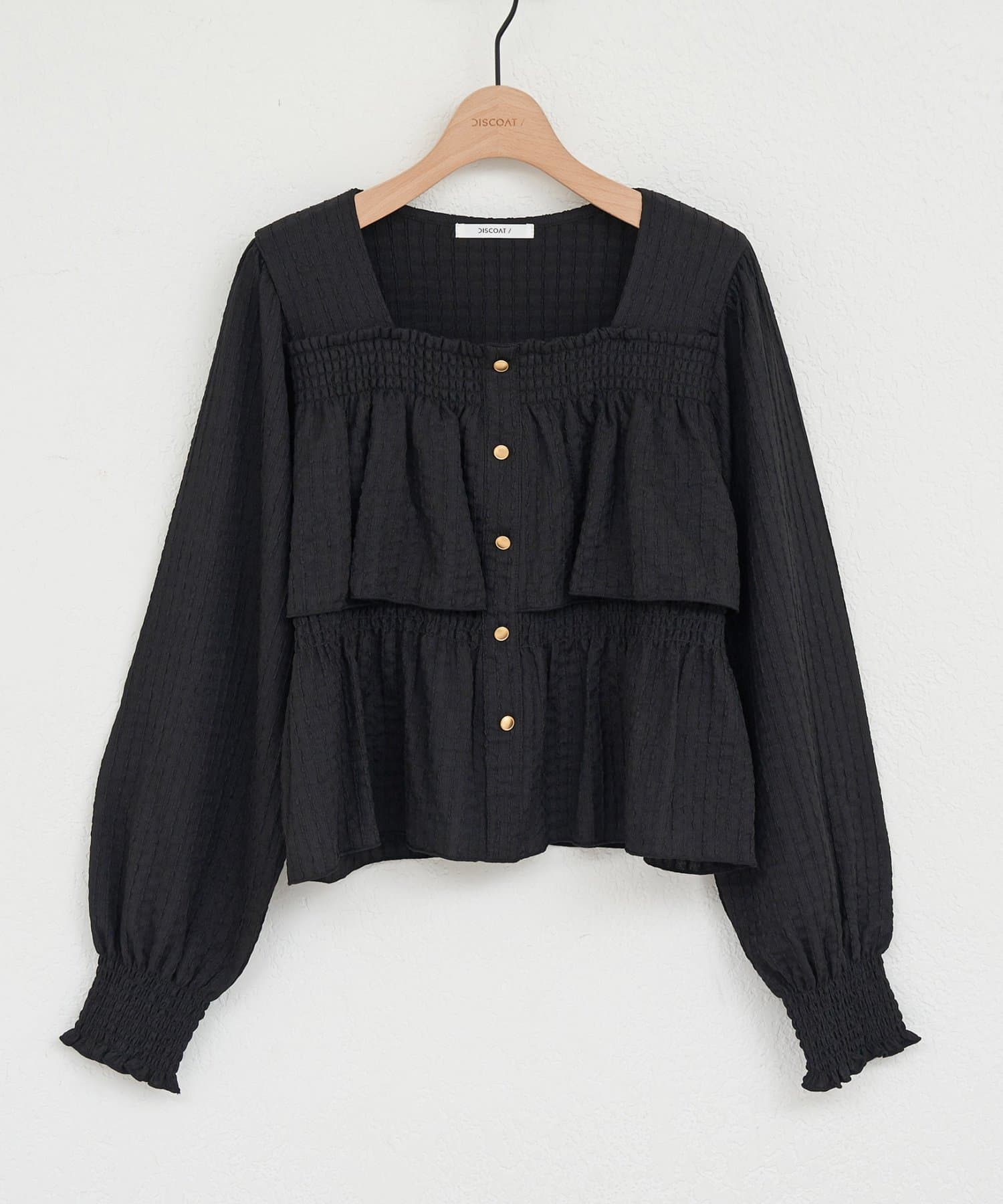 DISCOAT(ディスコート) 【WEB限定】ティアードスクエアネックプルオーバー