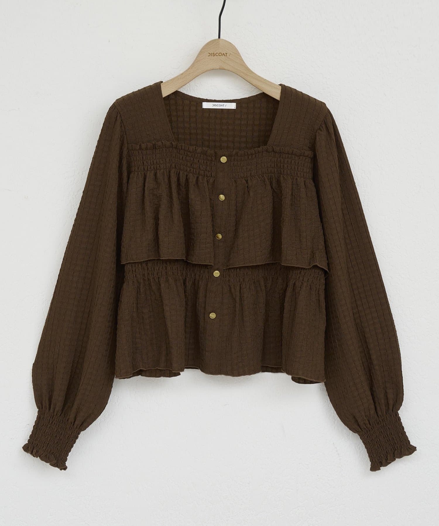 DISCOAT(ディスコート) 【WEB限定】ティアードスクエアネックプルオーバー