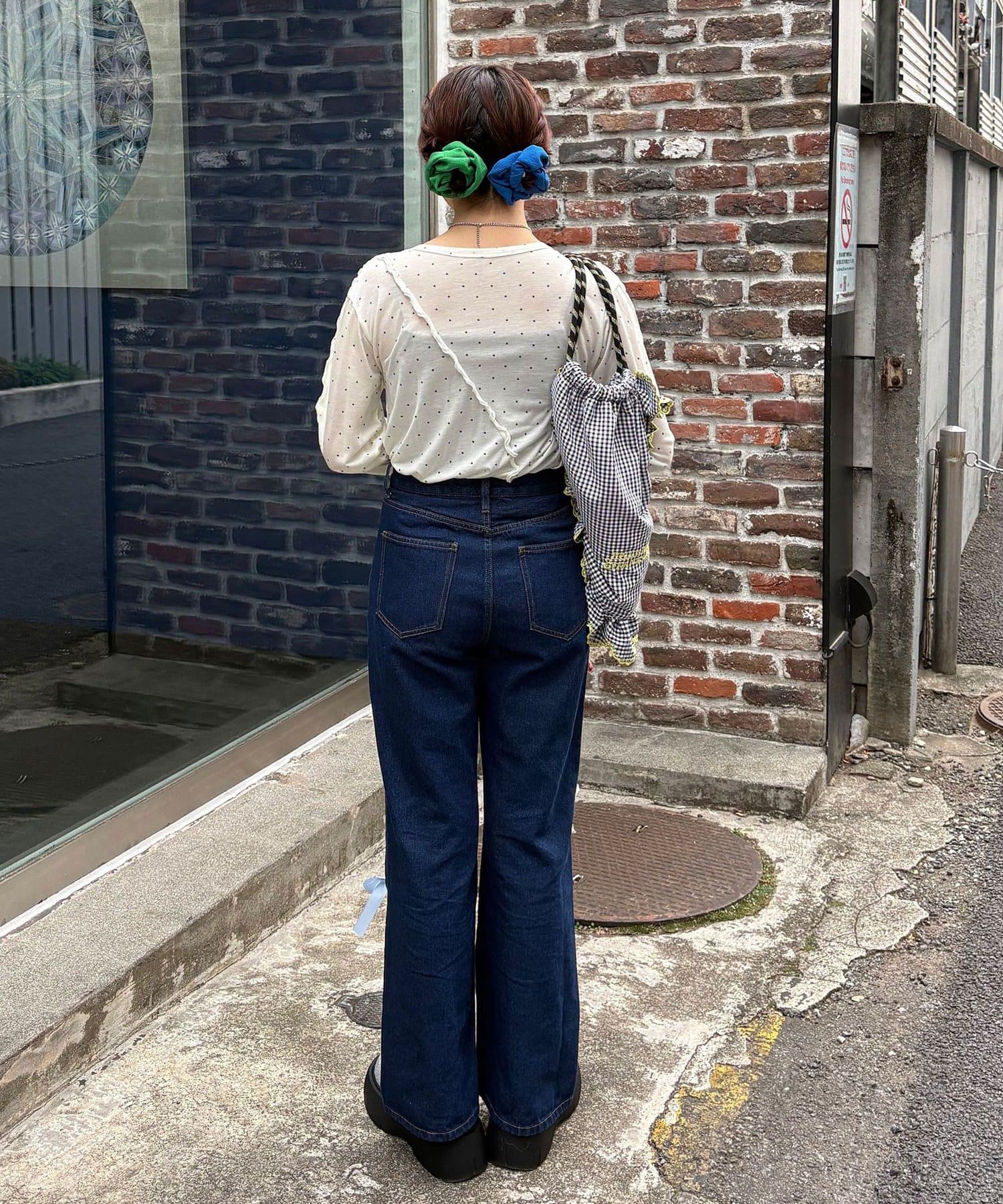 CIAOPANIC(チャオパニック) 【HELLO.SANFRANCISCO/ハローサンフランシスコ】カラフルリボンフレアデニム