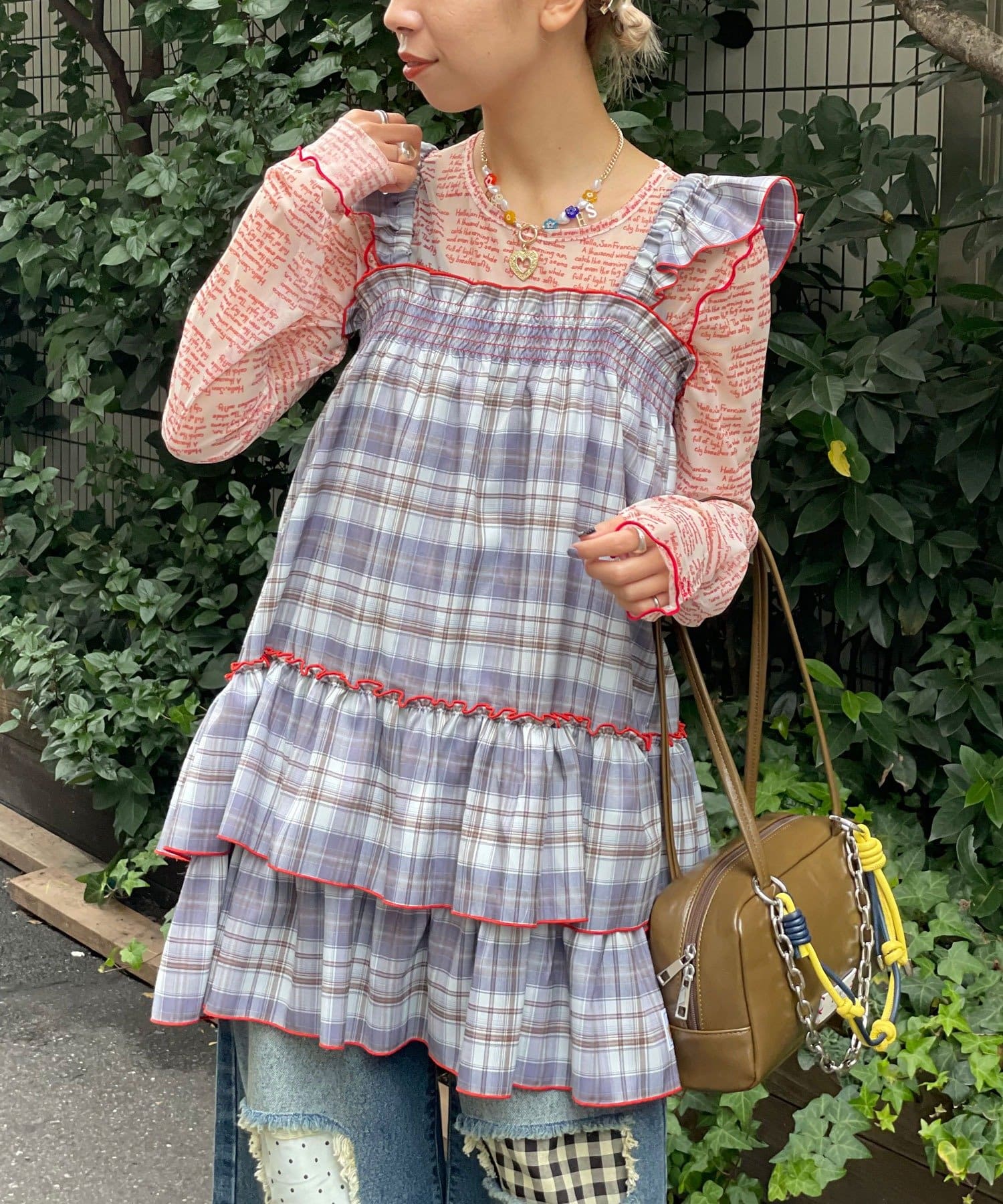 CIAOPANIC(チャオパニック) 【HELLO.SANFRANCISCO/ハローサンフランシスコ】チェックチュニックワンピ