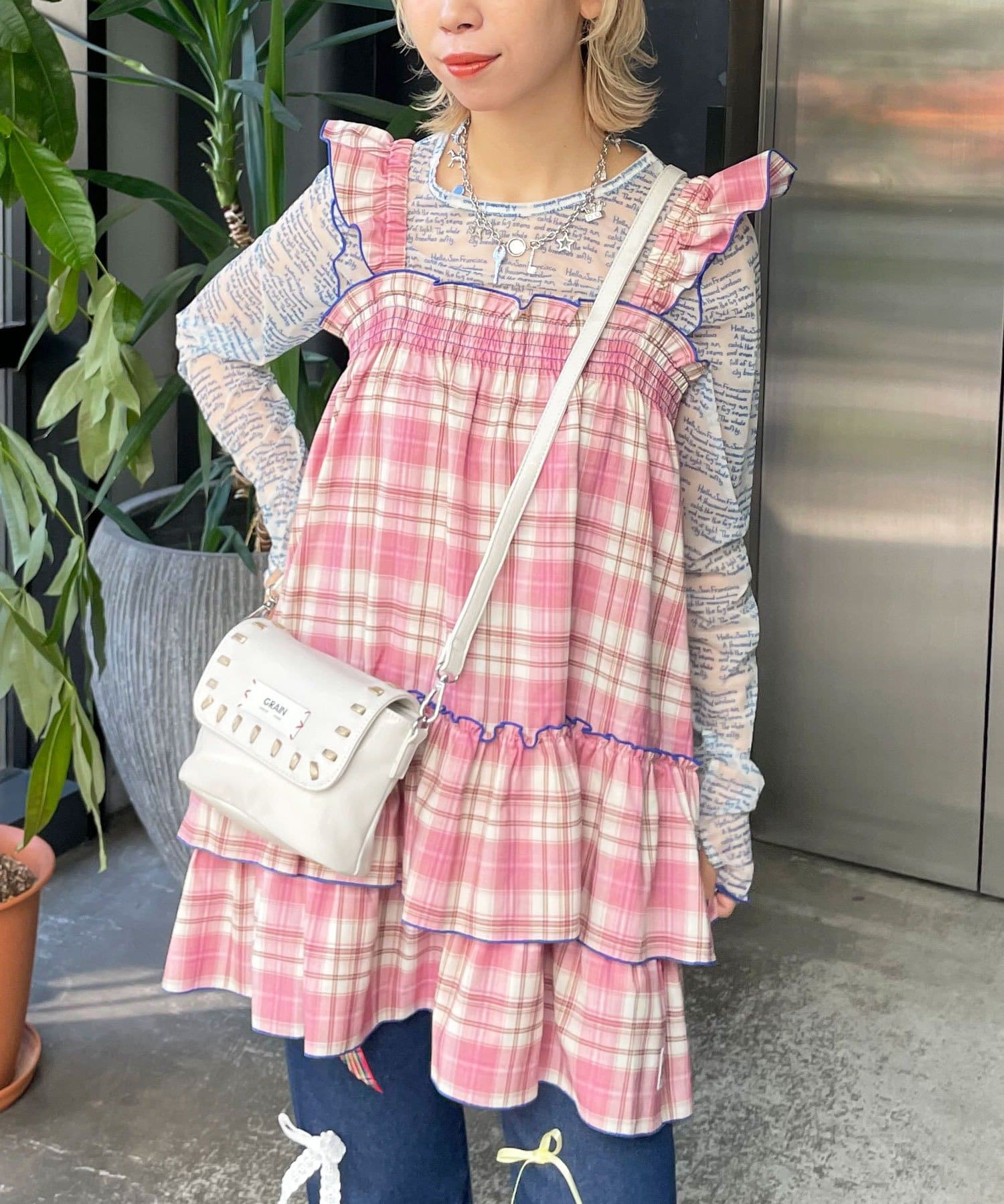 CIAOPANIC(チャオパニック) 【HELLO.SANFRANCISCO/ハローサンフランシスコ】チェックチュニックワンピ