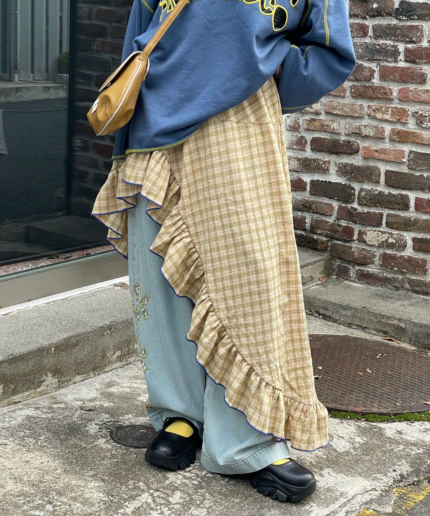 CIAOPANIC(チャオパニック) 【HELLO.SANFRANCISCO/ハローサンフランシスコ】アシメフリルチェックスカート