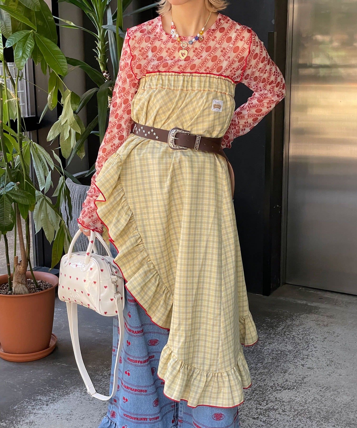 CIAOPANIC(チャオパニック) 【HELLO.SANFRANCISCO/ハローサンフランシスコ】アシメフリルチェックスカート