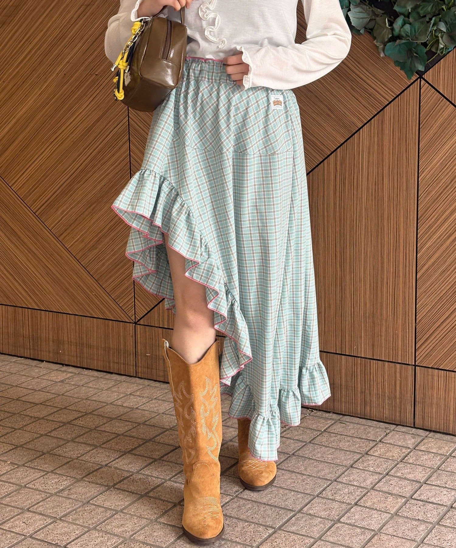 CIAOPANIC(チャオパニック) 【HELLO.SANFRANCISCO/ハローサンフランシスコ】アシメフリルチェックスカート