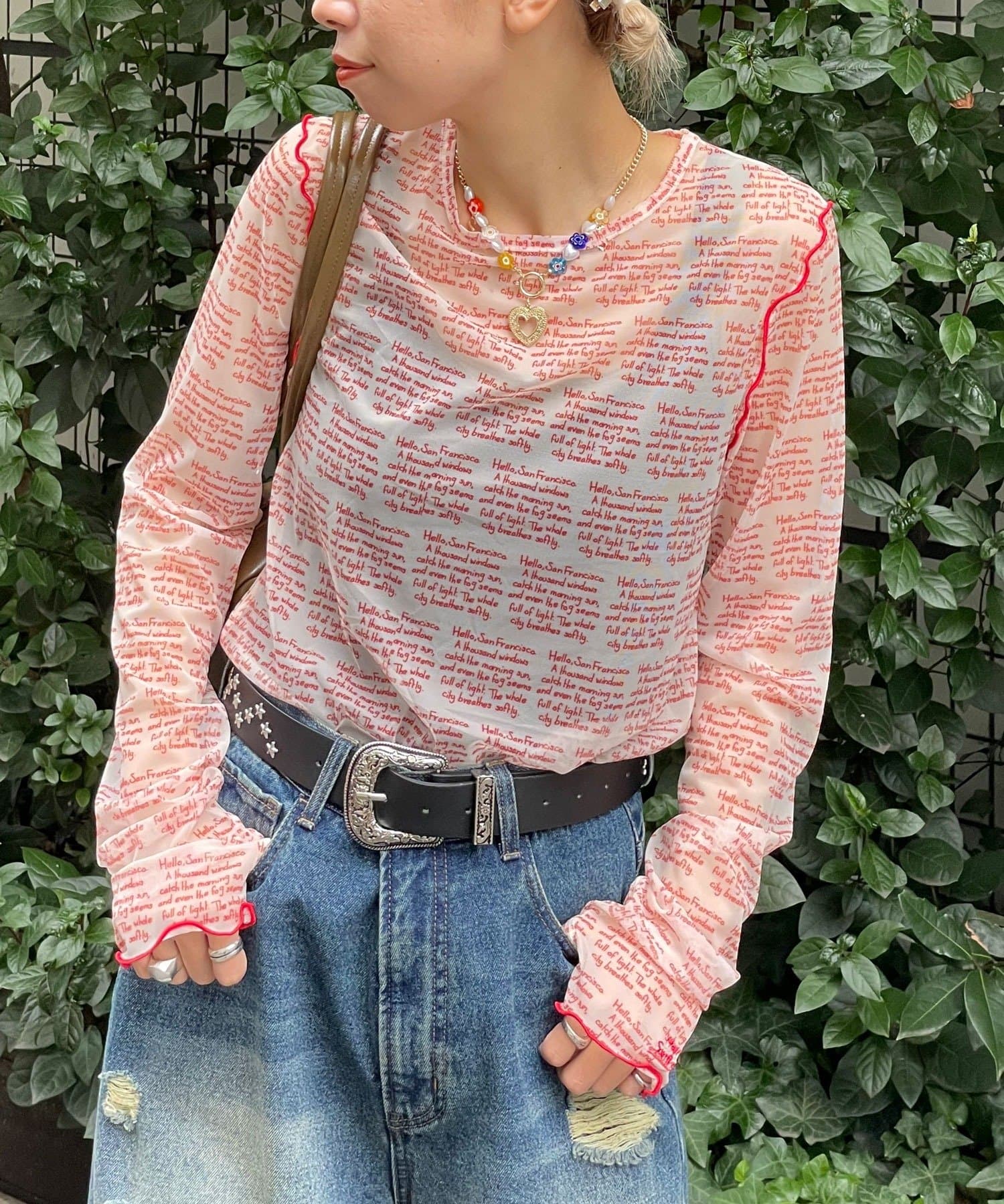 CIAOPANIC(チャオパニック) 【HELLO.SANFRANCISCO/ハローサンフランシスコ】メッセージシアープリントTEE