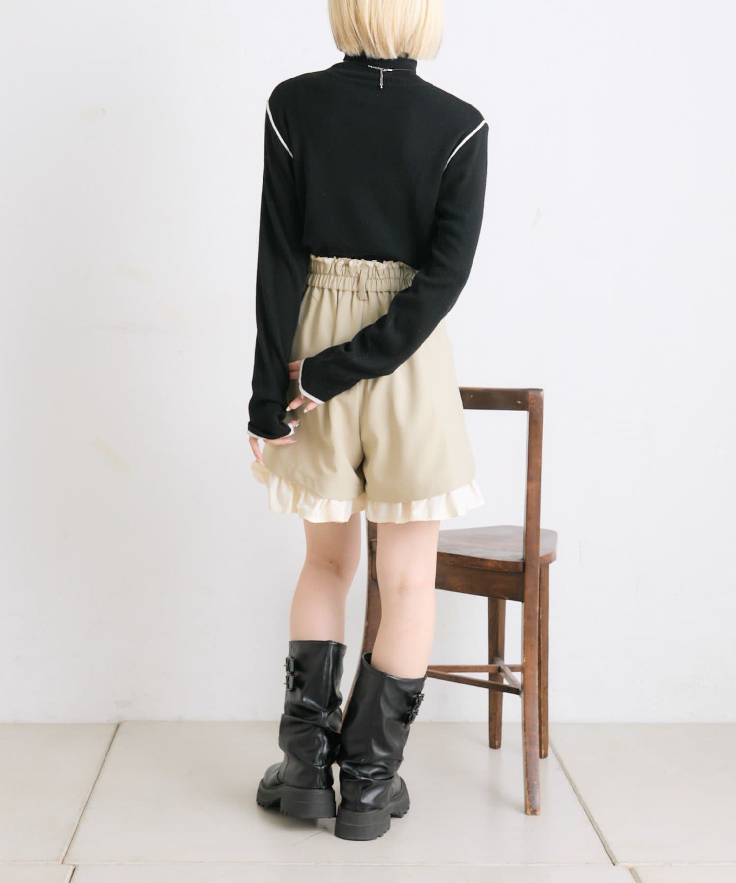 OUTLET(アウトレット) 【w closet】配色タートルニット