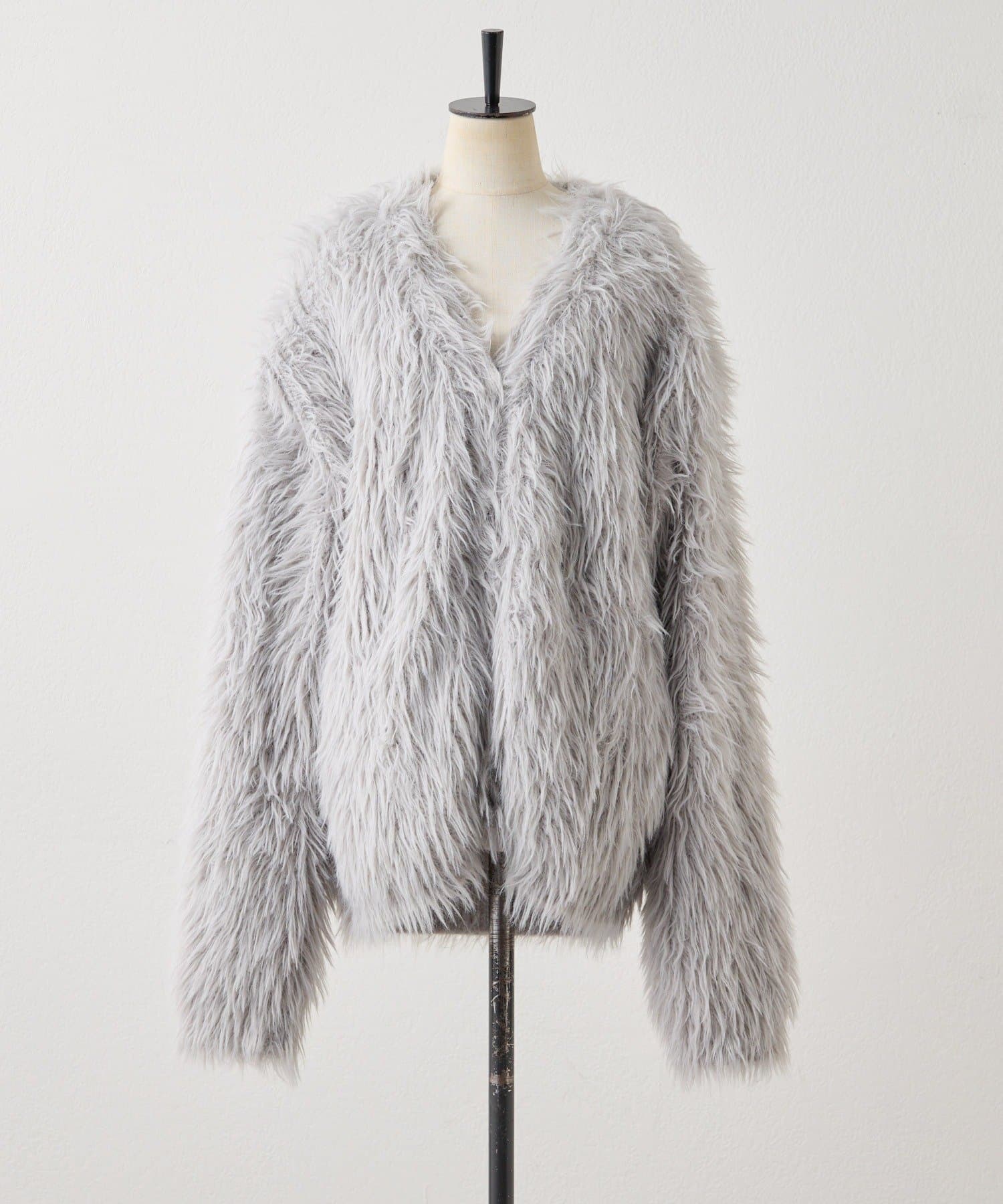 OUTLET(アウトレット) 【ear PAPILLONNER】シャギーファーカーディガン