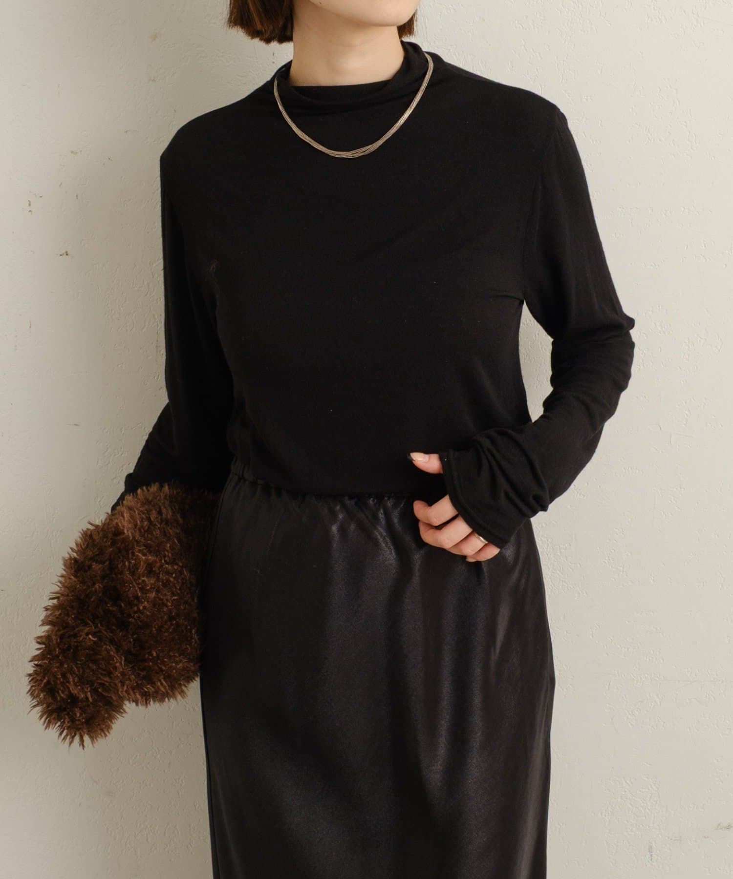 OUTLET(アウトレット) 【Omekashi】モックネックロングTシャツ