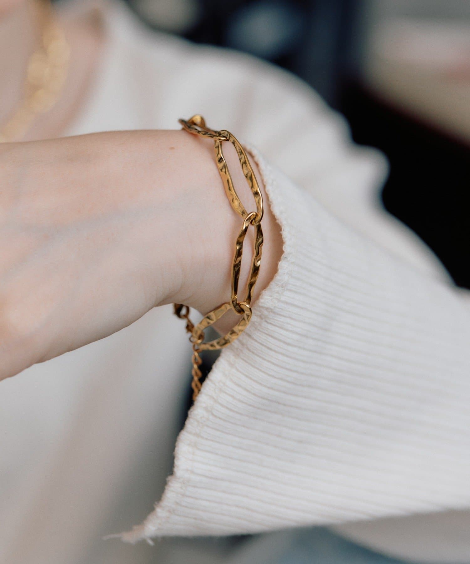 OUTLET(アウトレット) 【ear PAPILLONNER】テクスチャーBIGチェーンブレスレット