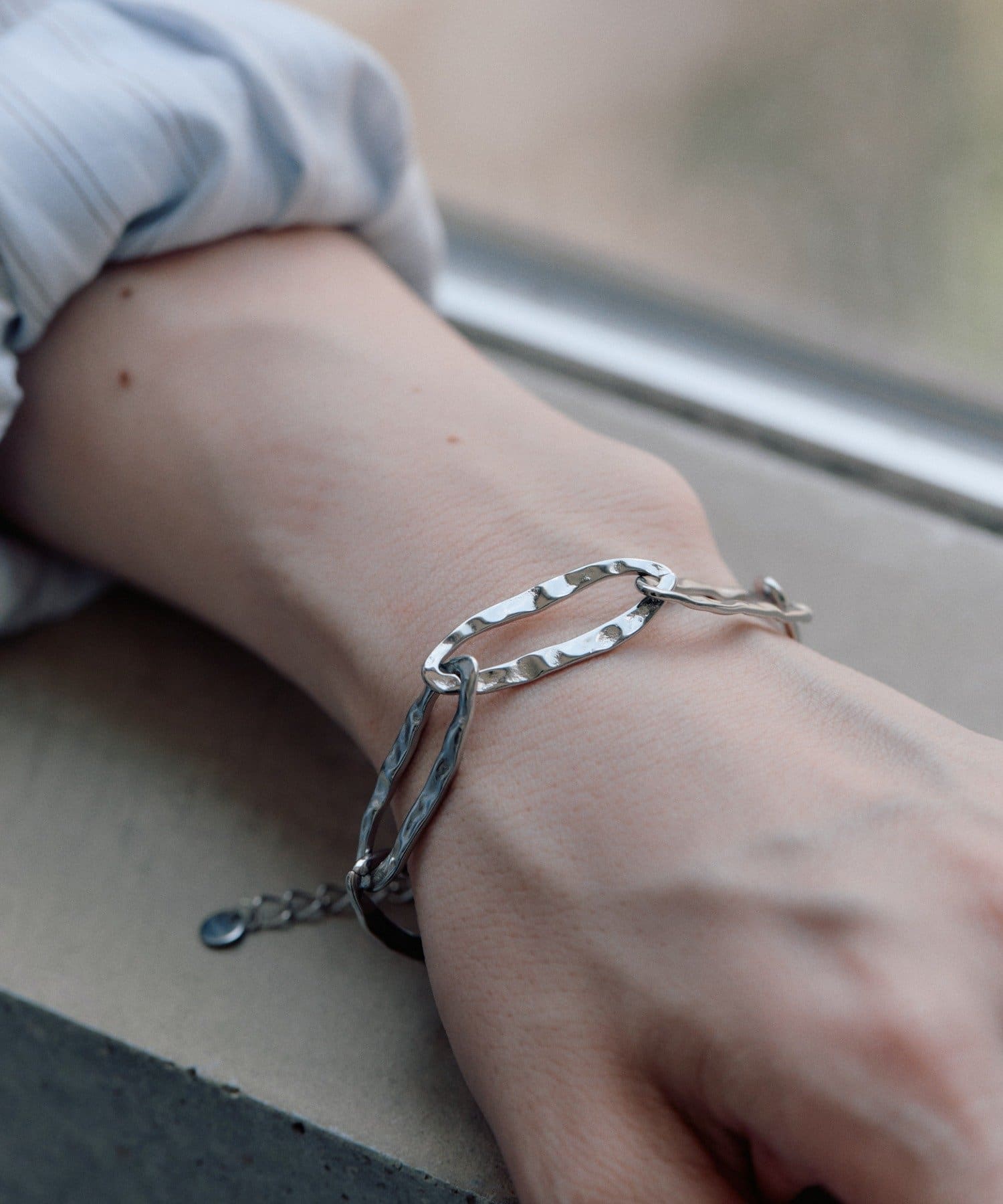 OUTLET(アウトレット) 【ear PAPILLONNER】テクスチャーBIGチェーンブレスレット