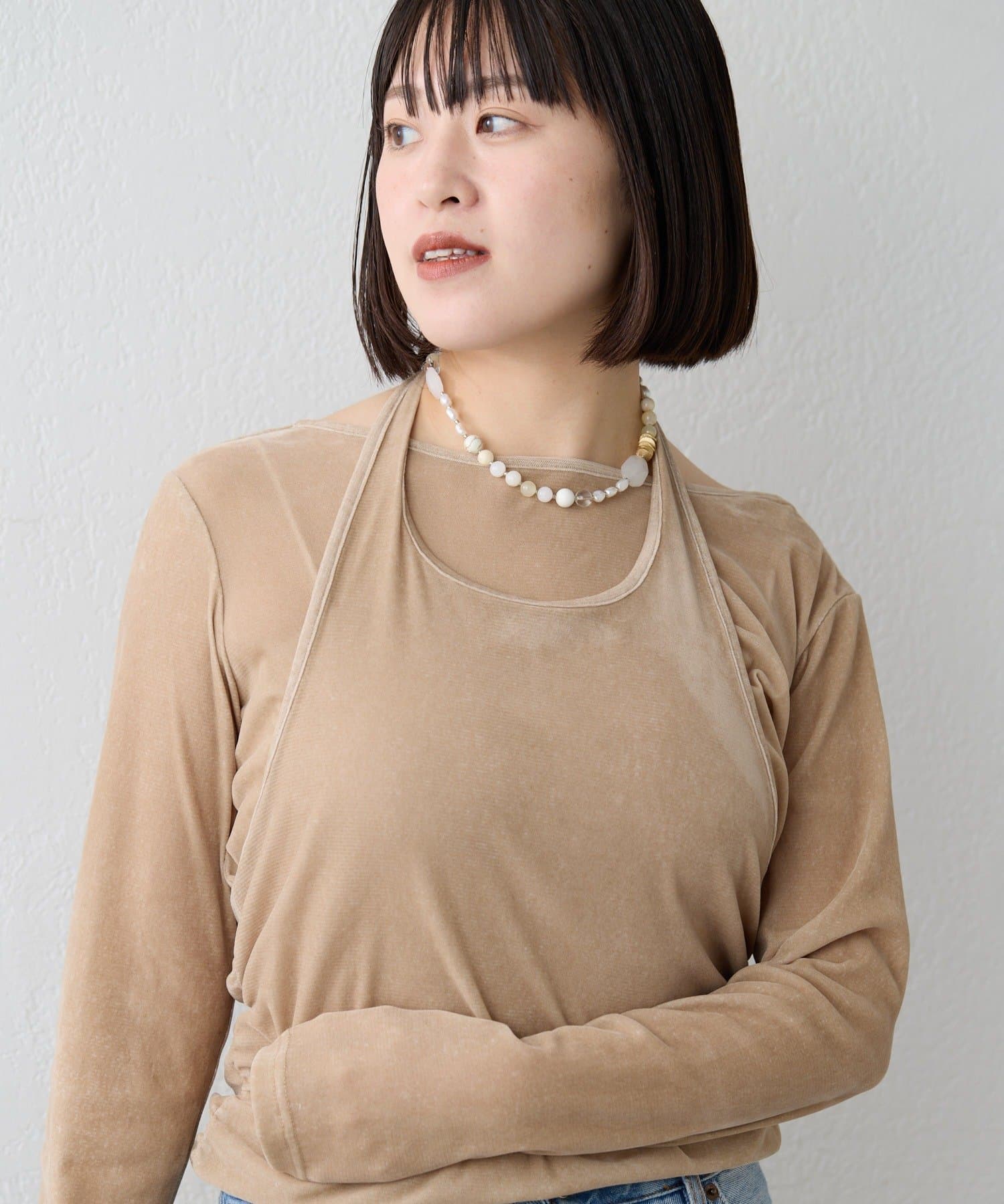 OUTLET(アウトレット) 【ear PAPILLONNER】天然石ハーモニーネックレス