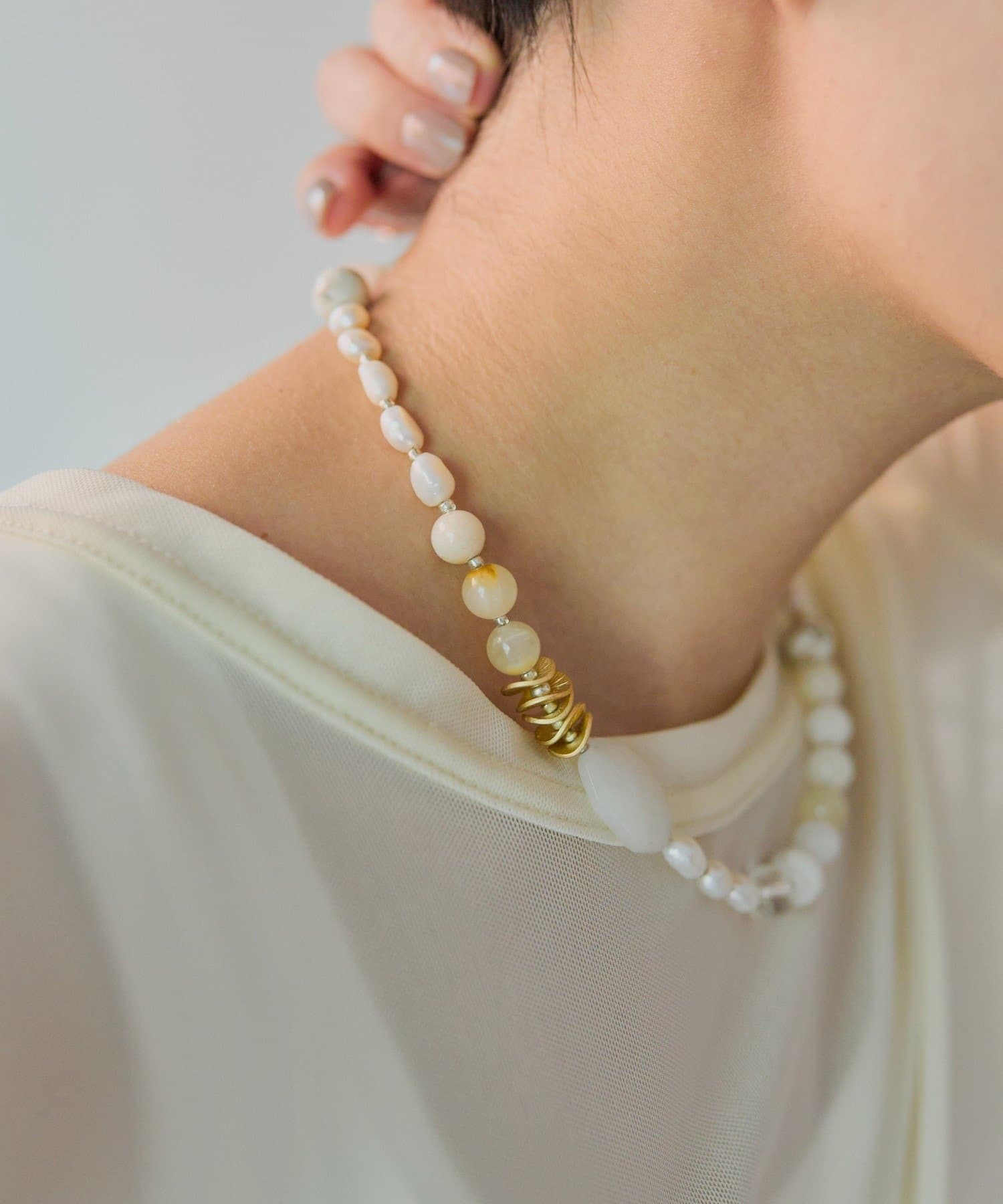 OUTLET(アウトレット) 【ear PAPILLONNER】天然石ハーモニーネックレス