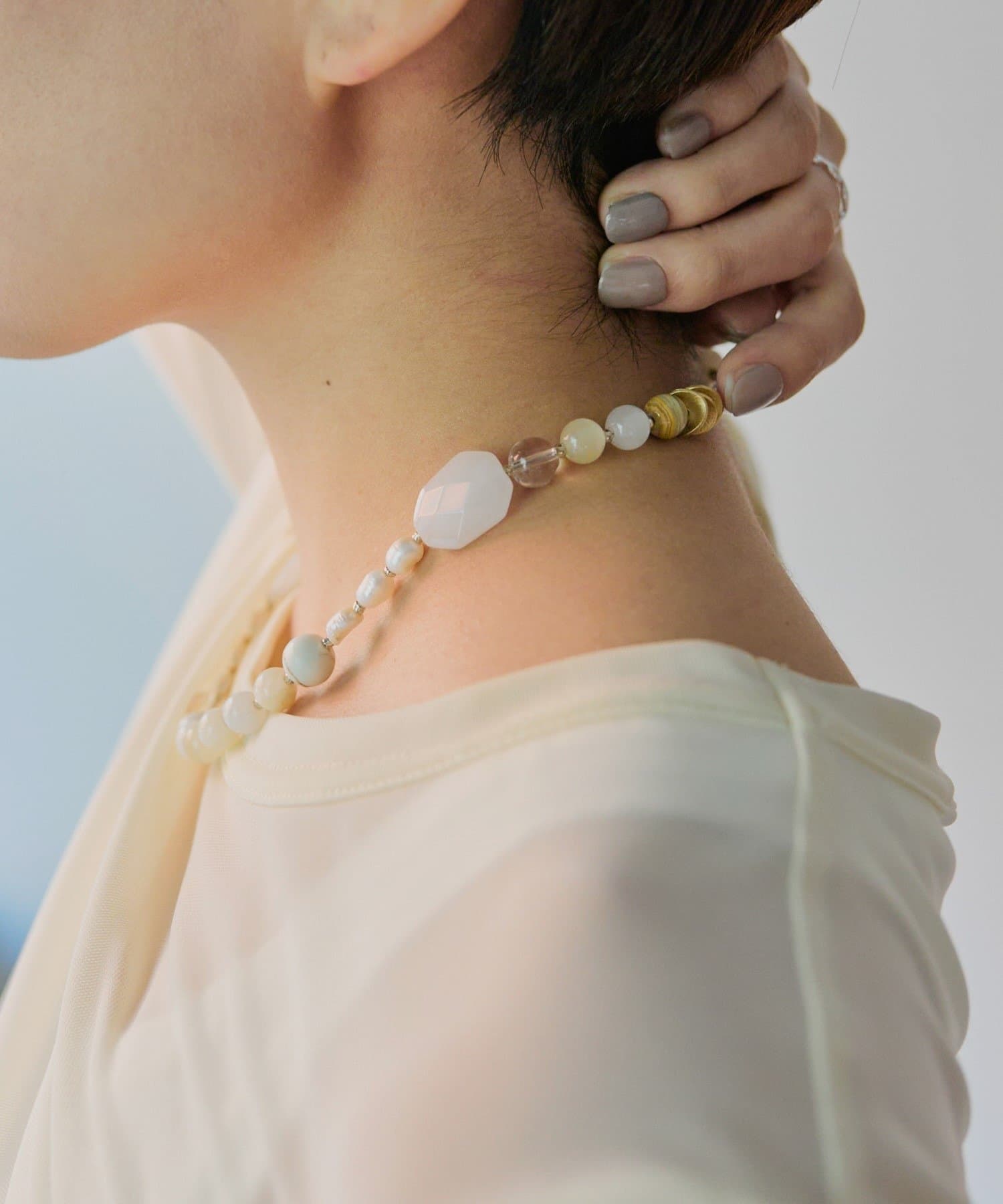 OUTLET(アウトレット) 【ear PAPILLONNER】天然石ハーモニーネックレス