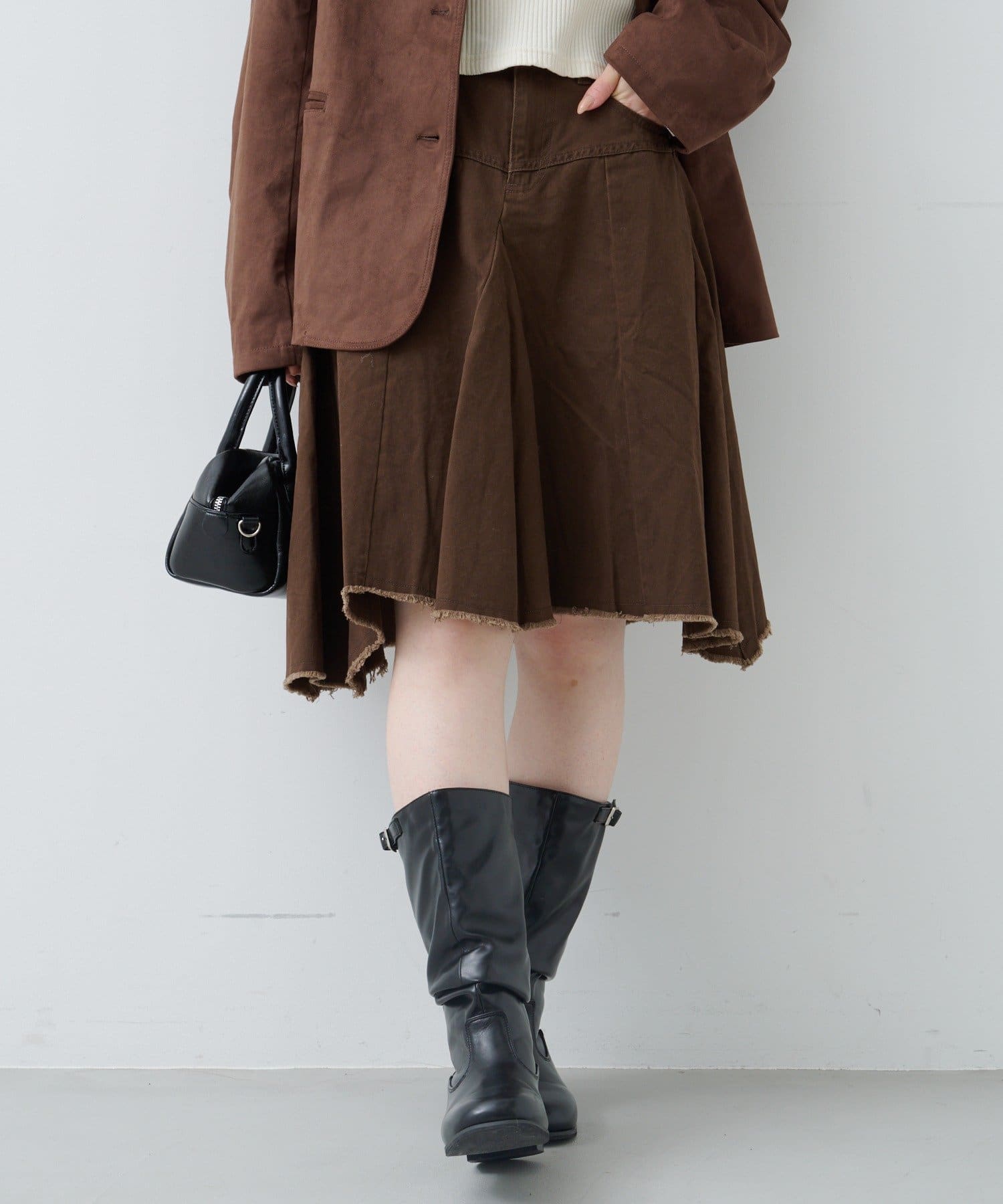 OUTLET(アウトレット) 【Kastane】ダメージアシメミドルスカート