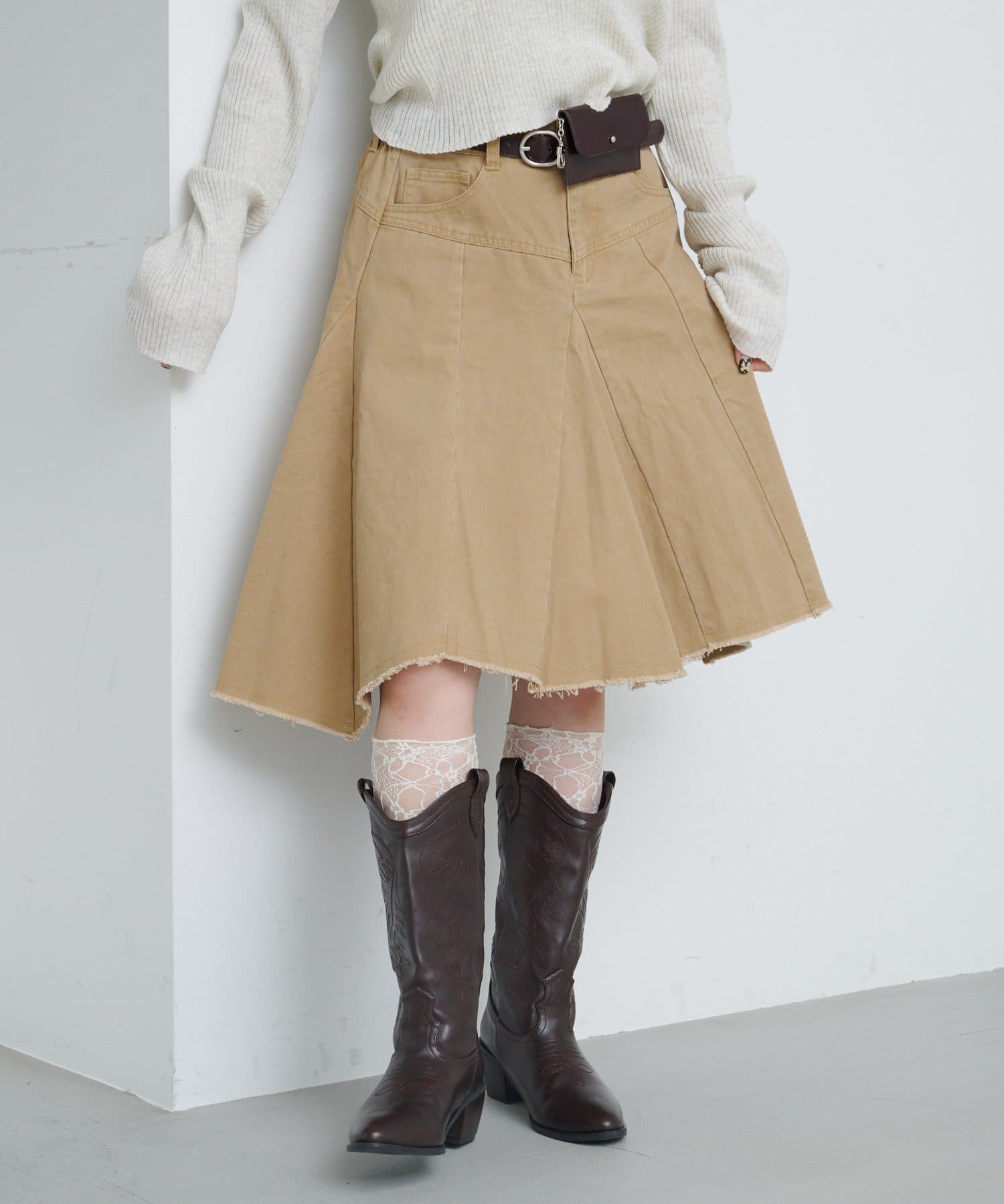 OUTLET(アウトレット) 【Kastane】ダメージアシメミドルスカート