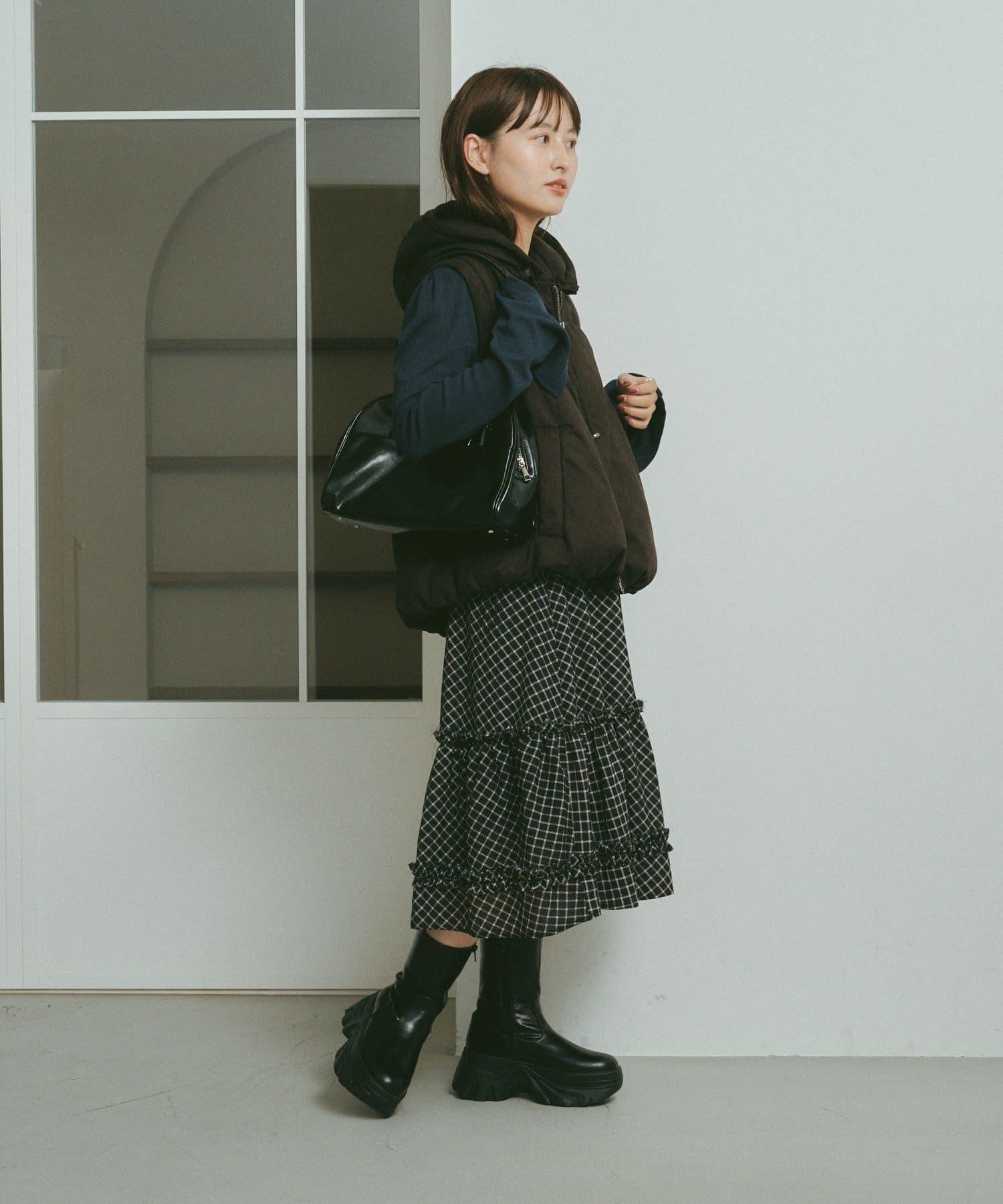 OUTLET(アウトレット) 【Kastane】フェイクスウェード中綿ベスト