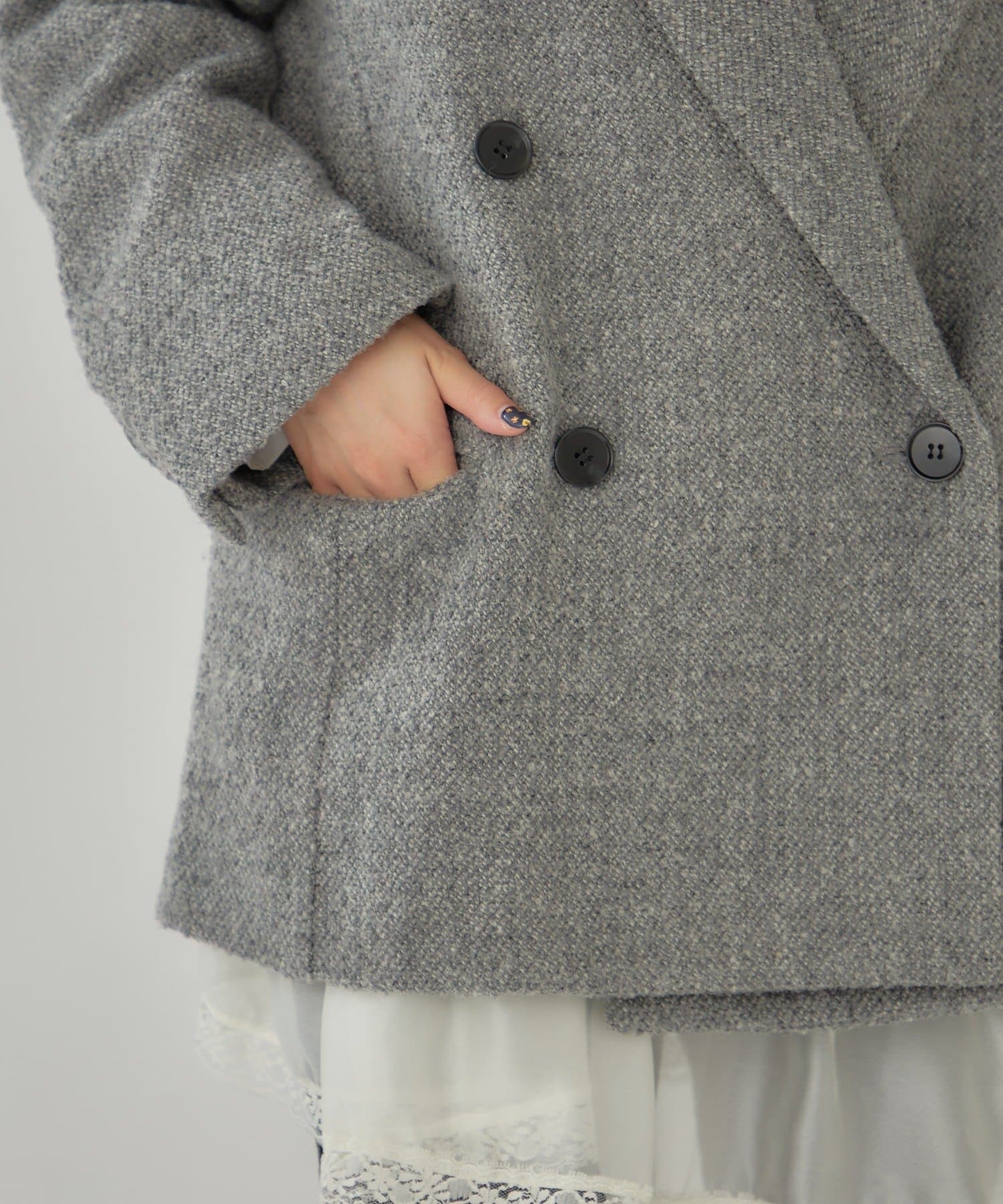 OUTLET(アウトレット) 【mystic】ツイードBIGジャケット