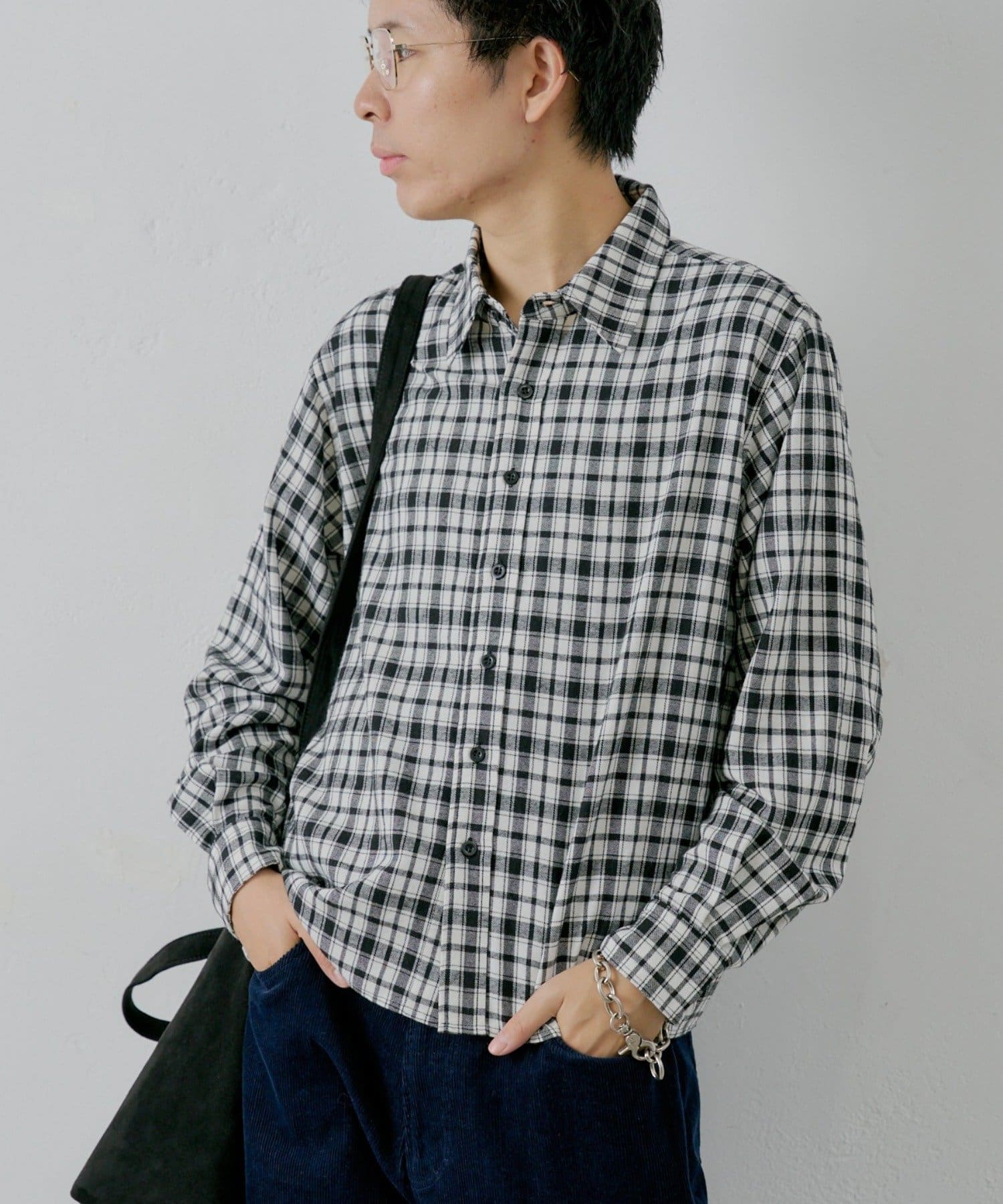 OUTLET(アウトレット) 【Kastane】【WHIMSIC】ショートレングスフランネルチェックシャツ