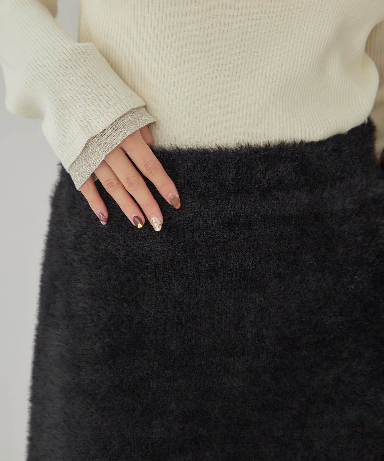 OUTLET(アウトレット) 【mystic】シャギーミニスカート