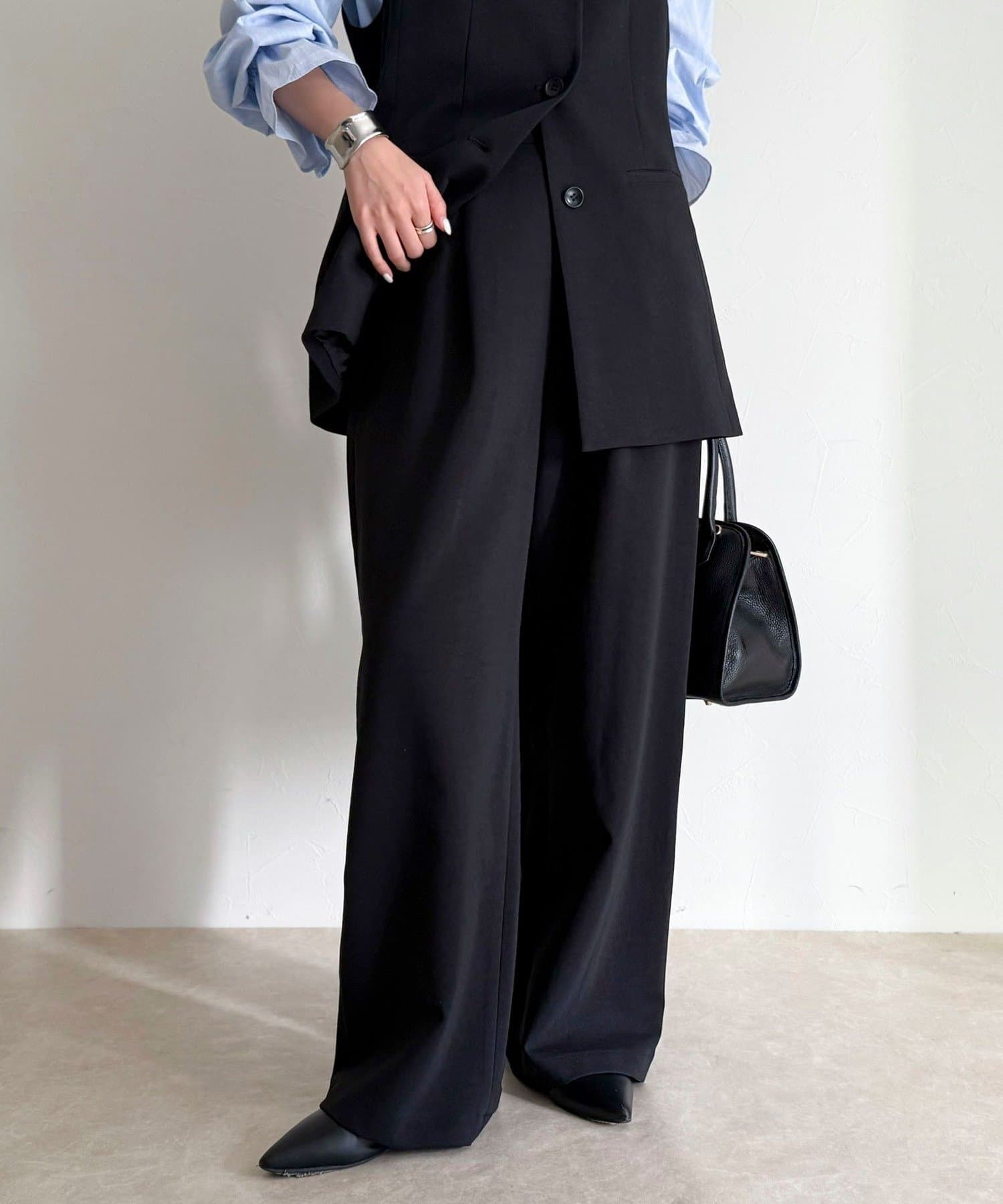 FREDY & GLOSTER(フレディ アンド グロスター) 【セットアップ対応】パウダリーツイルイージーセミワイドパンツ