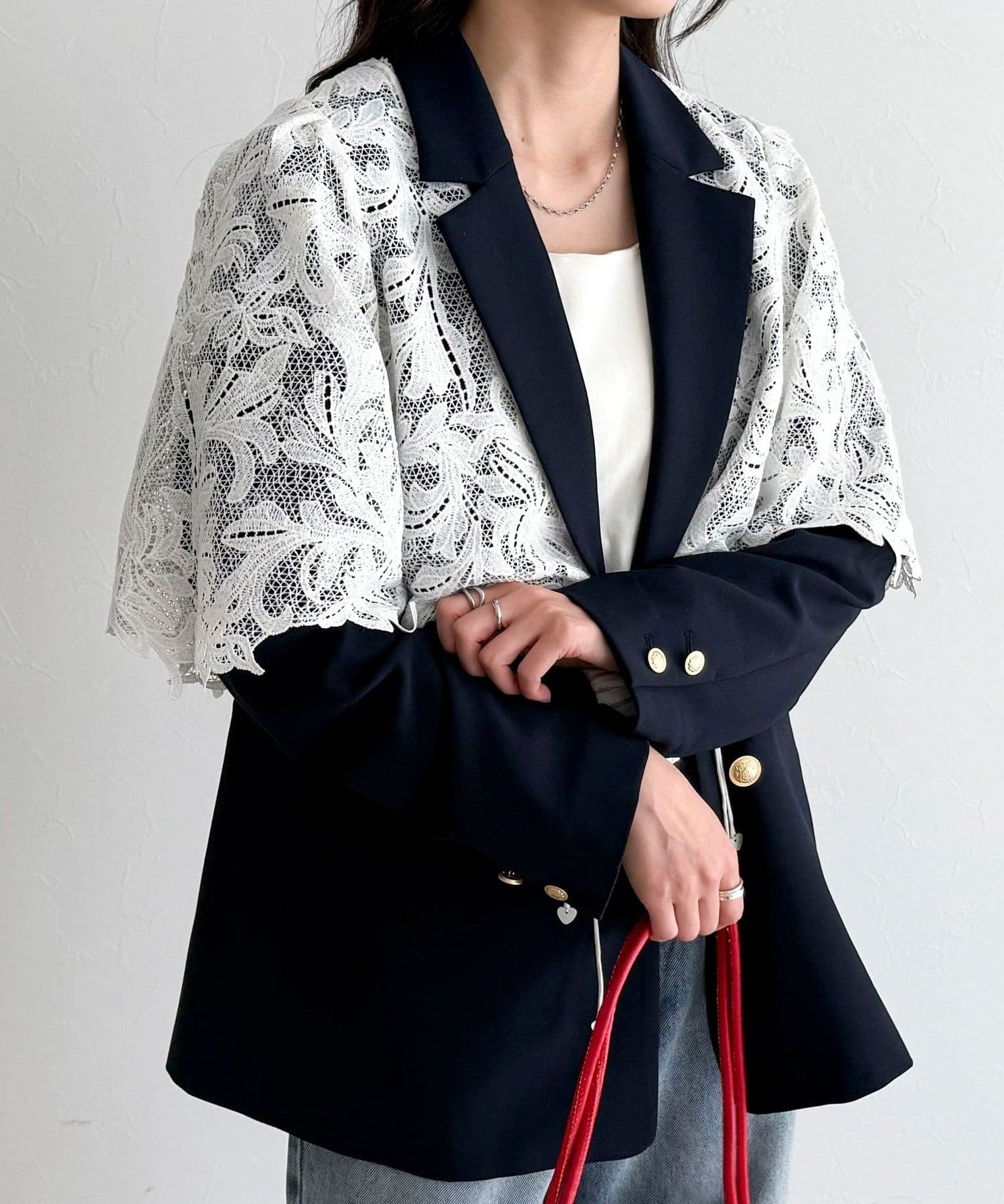 FREDY & GLOSTER(フレディ アンド グロスター) 【3サイズ展開/オンオフ使える】ダブルブレストジャケット