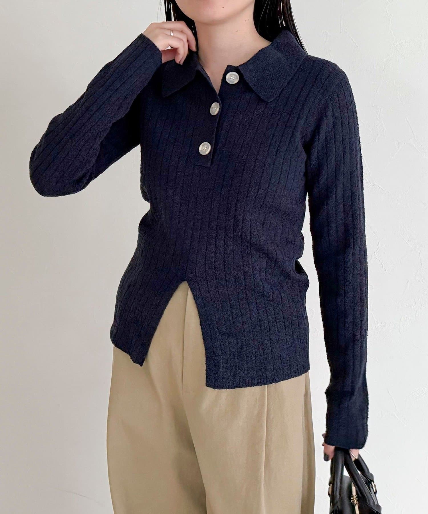 FREDY & GLOSTER(フレディ アンド グロスター) センタースリット衿付きプルオーバー