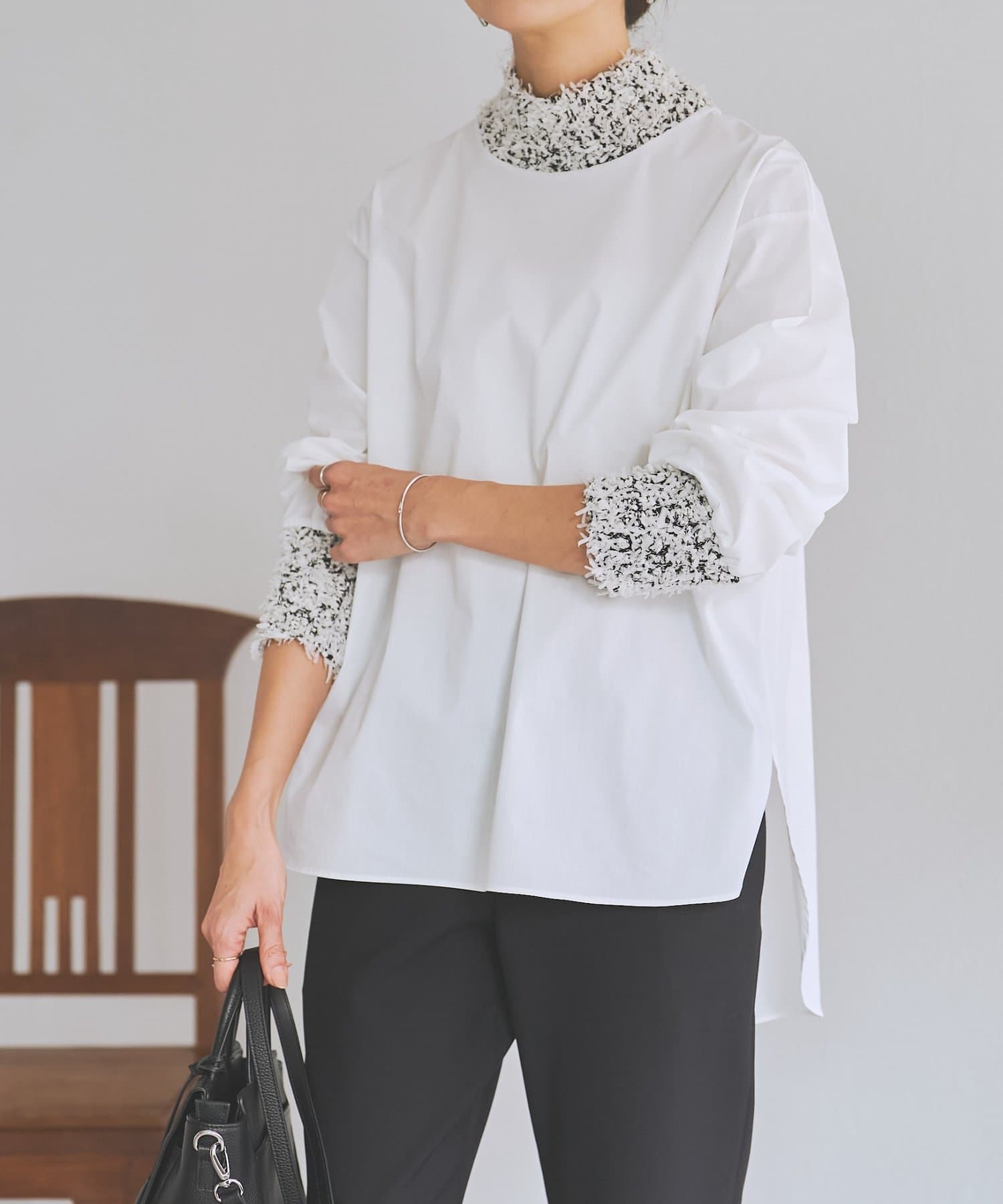 BEARDSLEY(ビアズリー) ツイードニットコンビシャツ