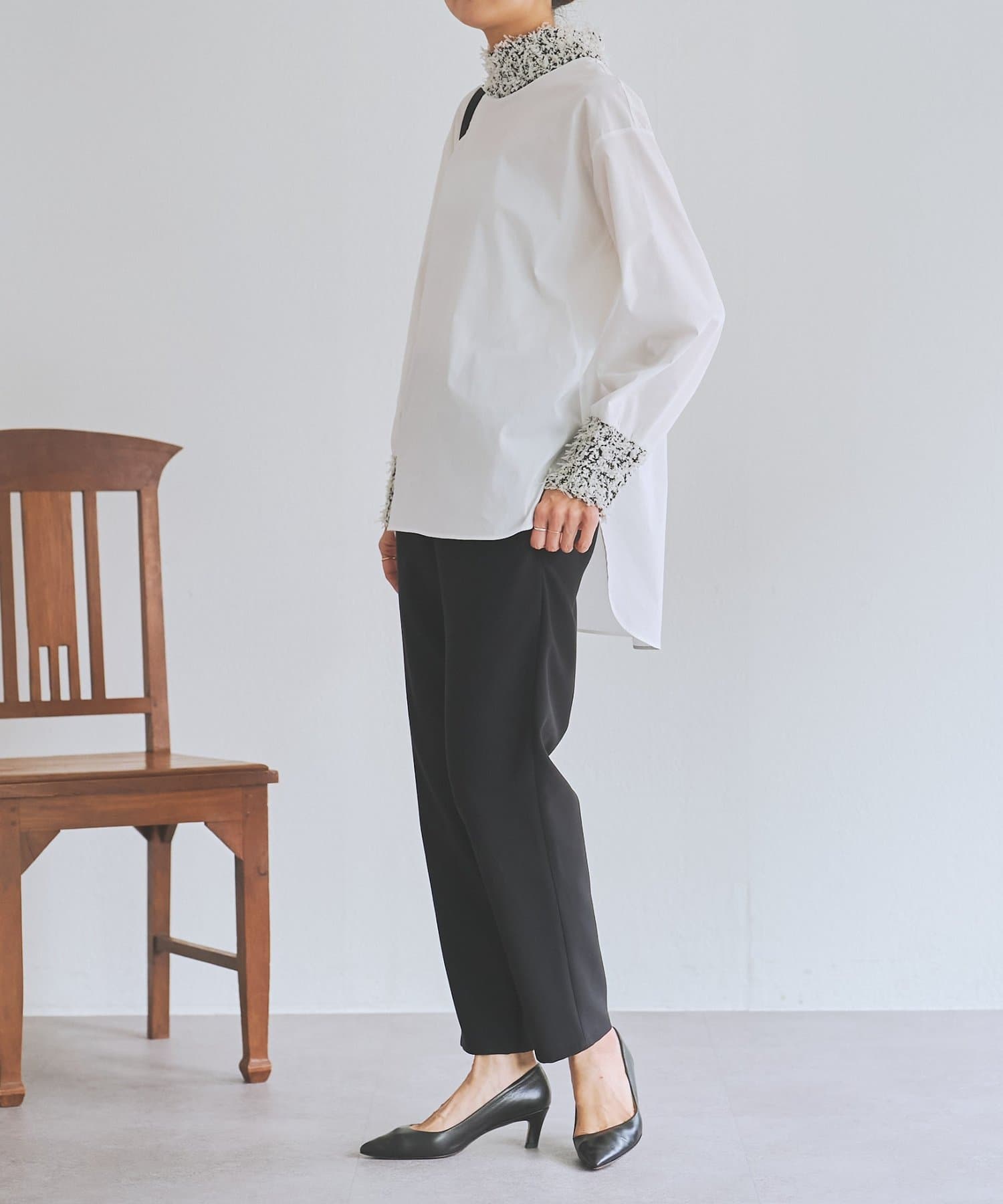 未使用 BEARDSLEY ビアズリー ツイードコンビプルオーバー ブラウス ツイードニットコンビシャツ | BEARDSLEY(ビアズリー)レディース | PAL